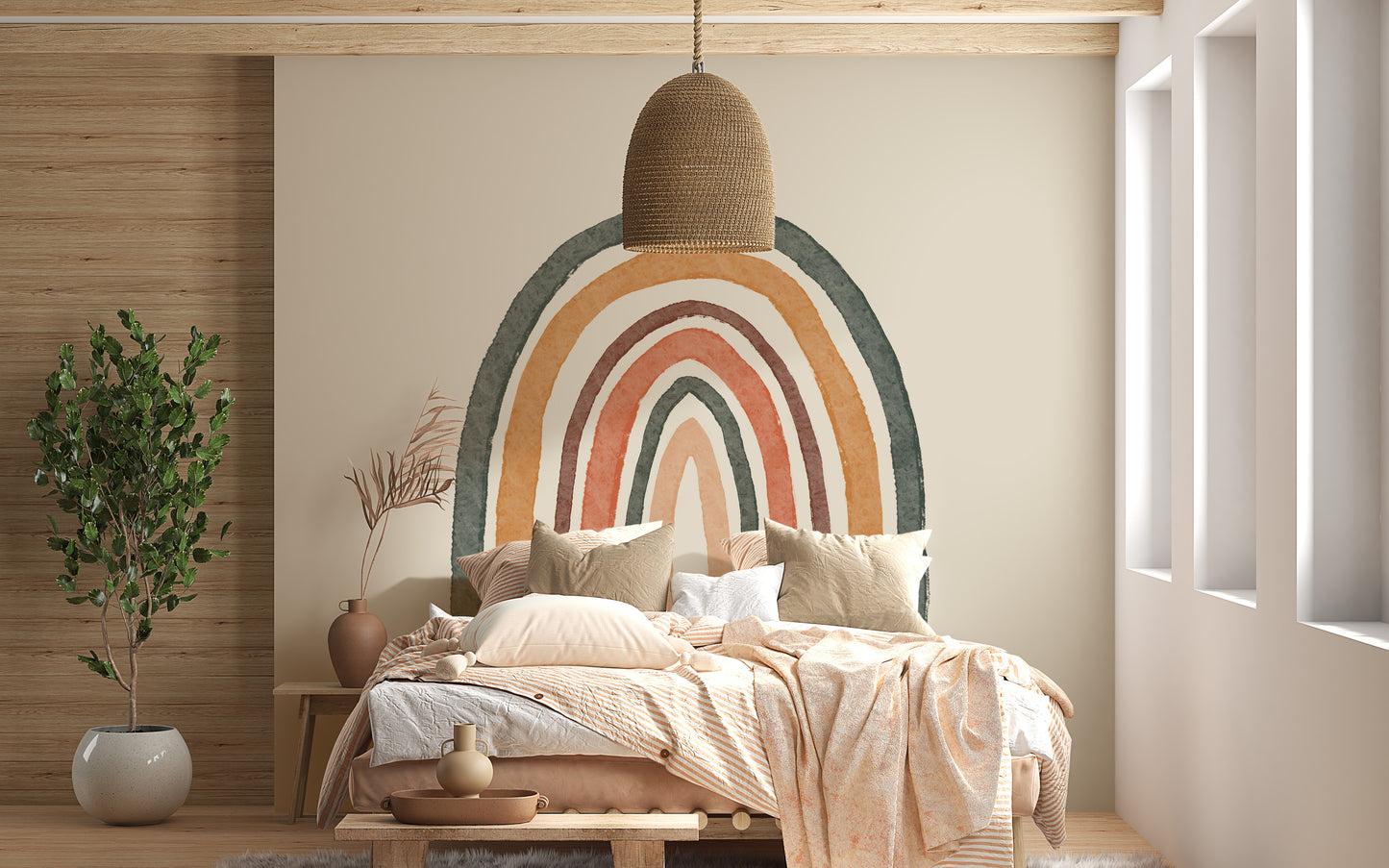 Boho Rainbow Nursery Wallpaper