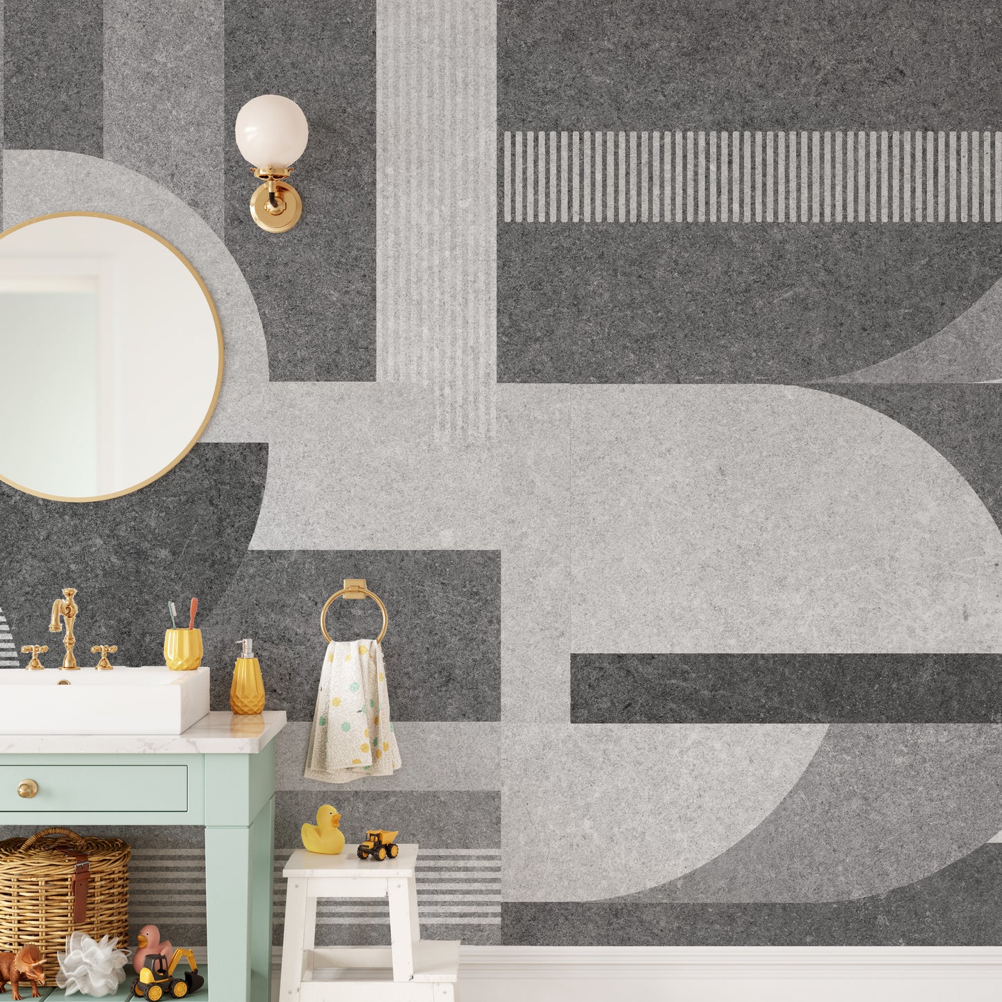 Geometric Gray Grunge Wallpaper