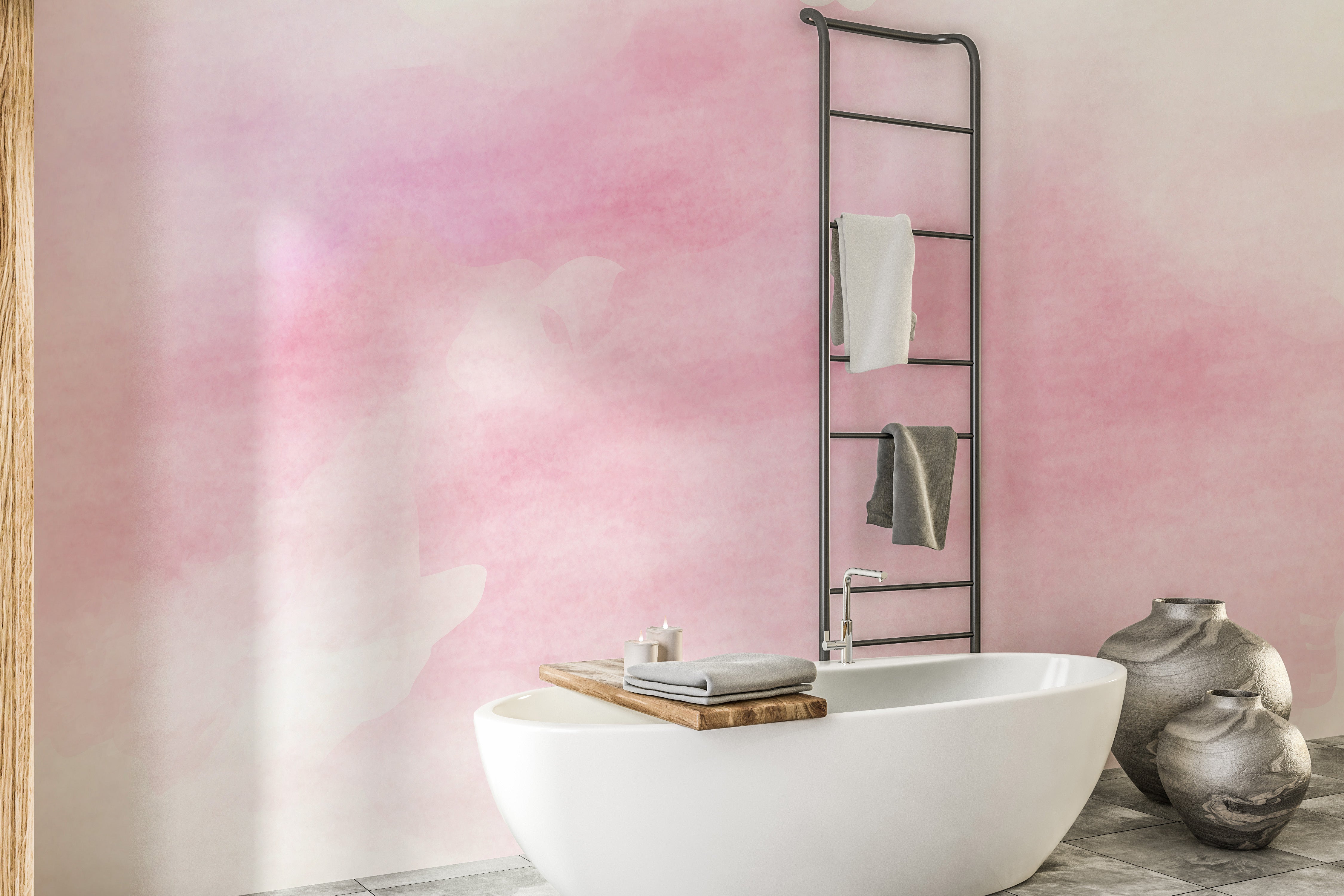 Pink Watercolor wallpaper mural