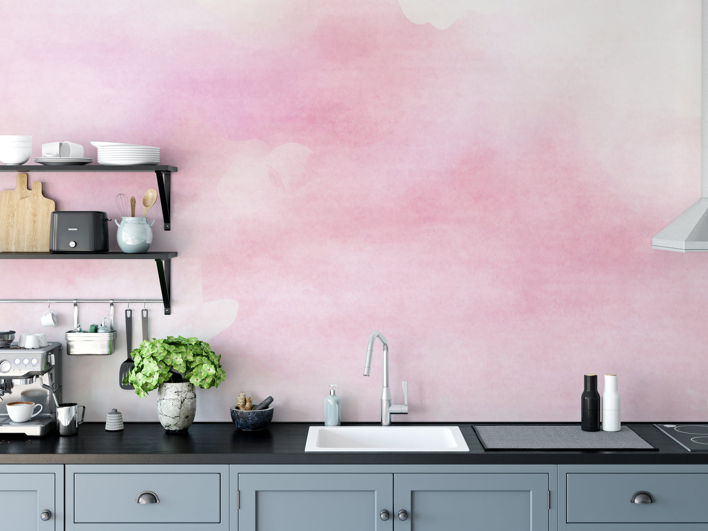 Pink Watercolor mural wallpaper