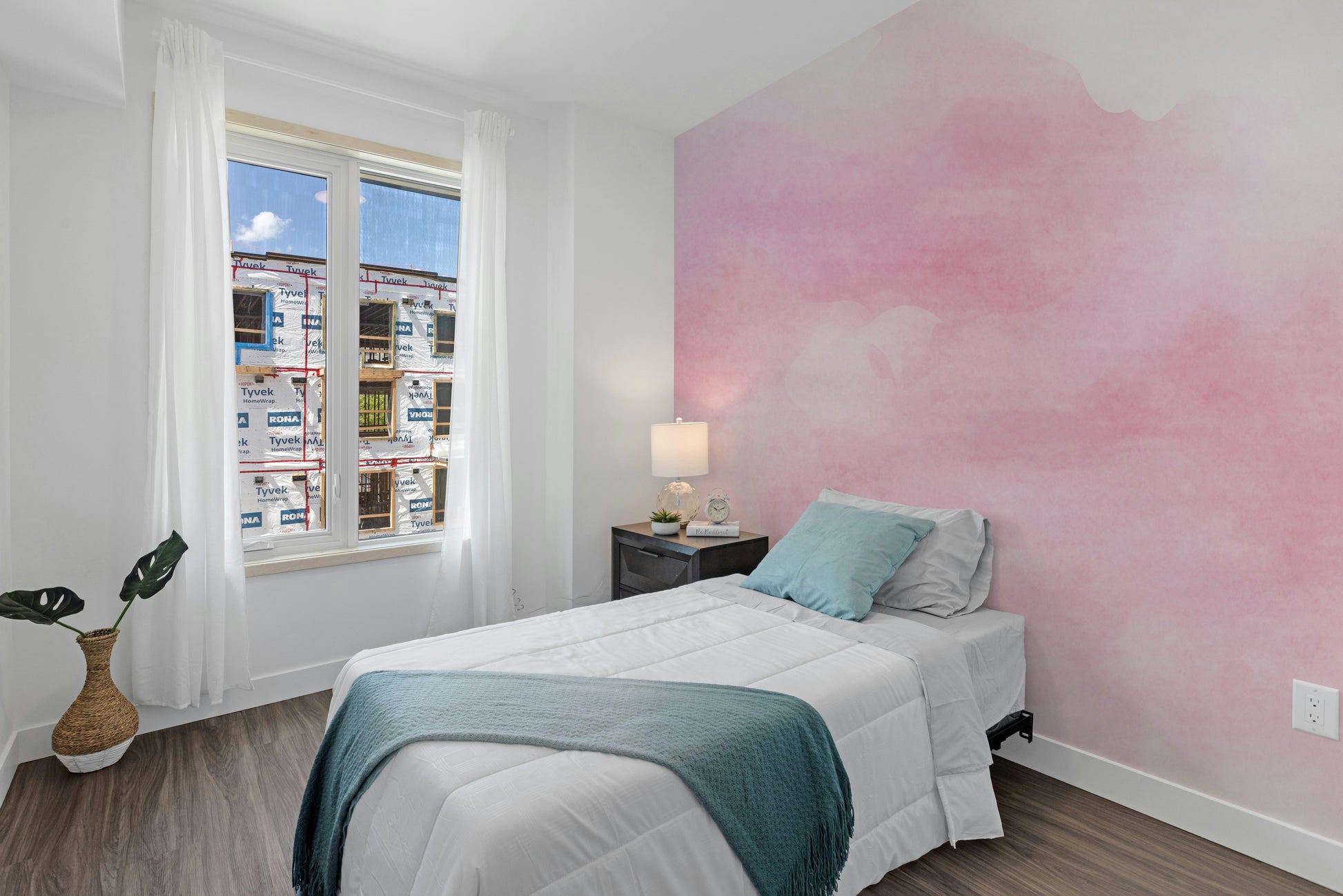 Pink Watercolor wallpaper for renters