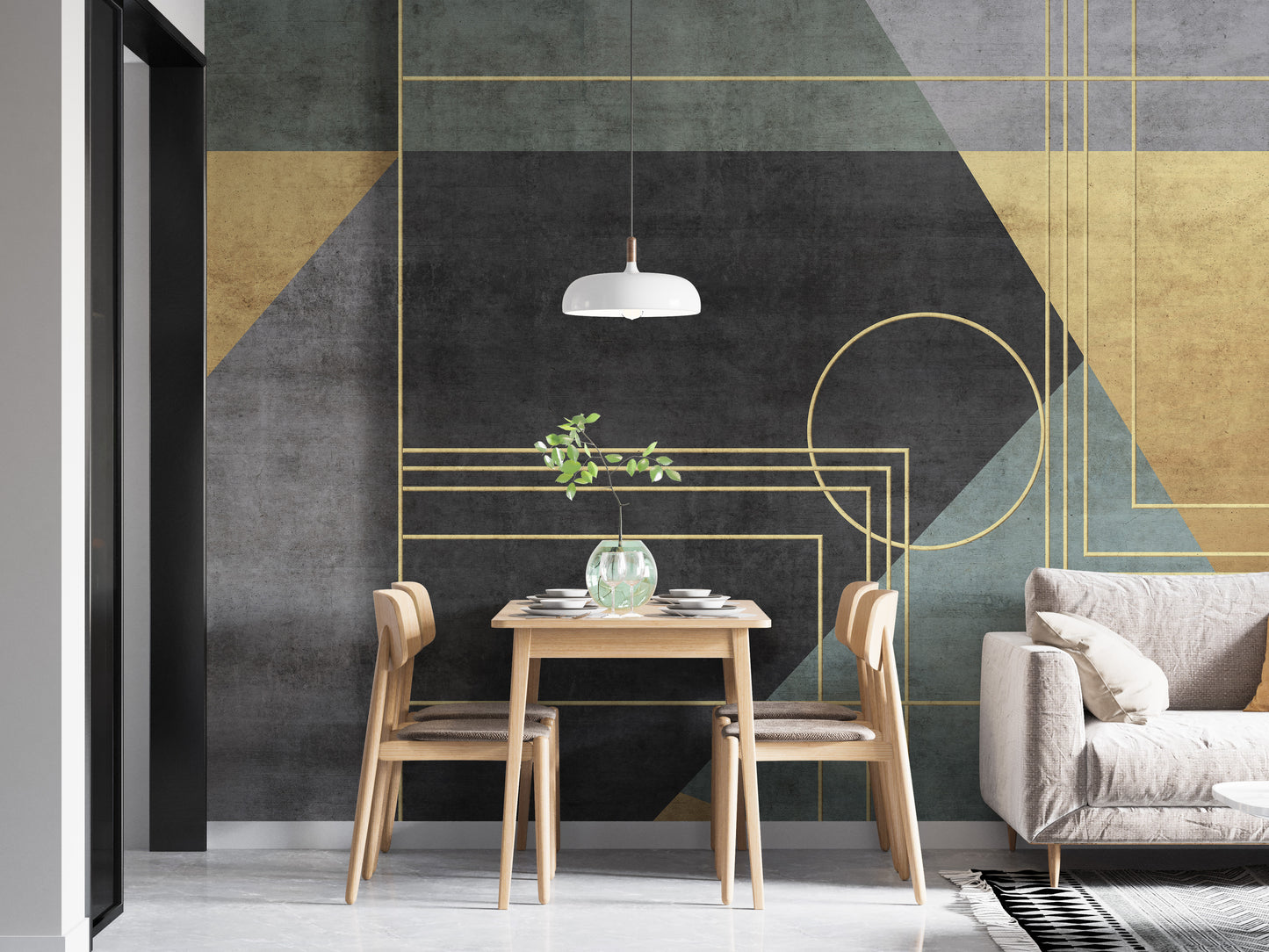 Geometric office wallpaper