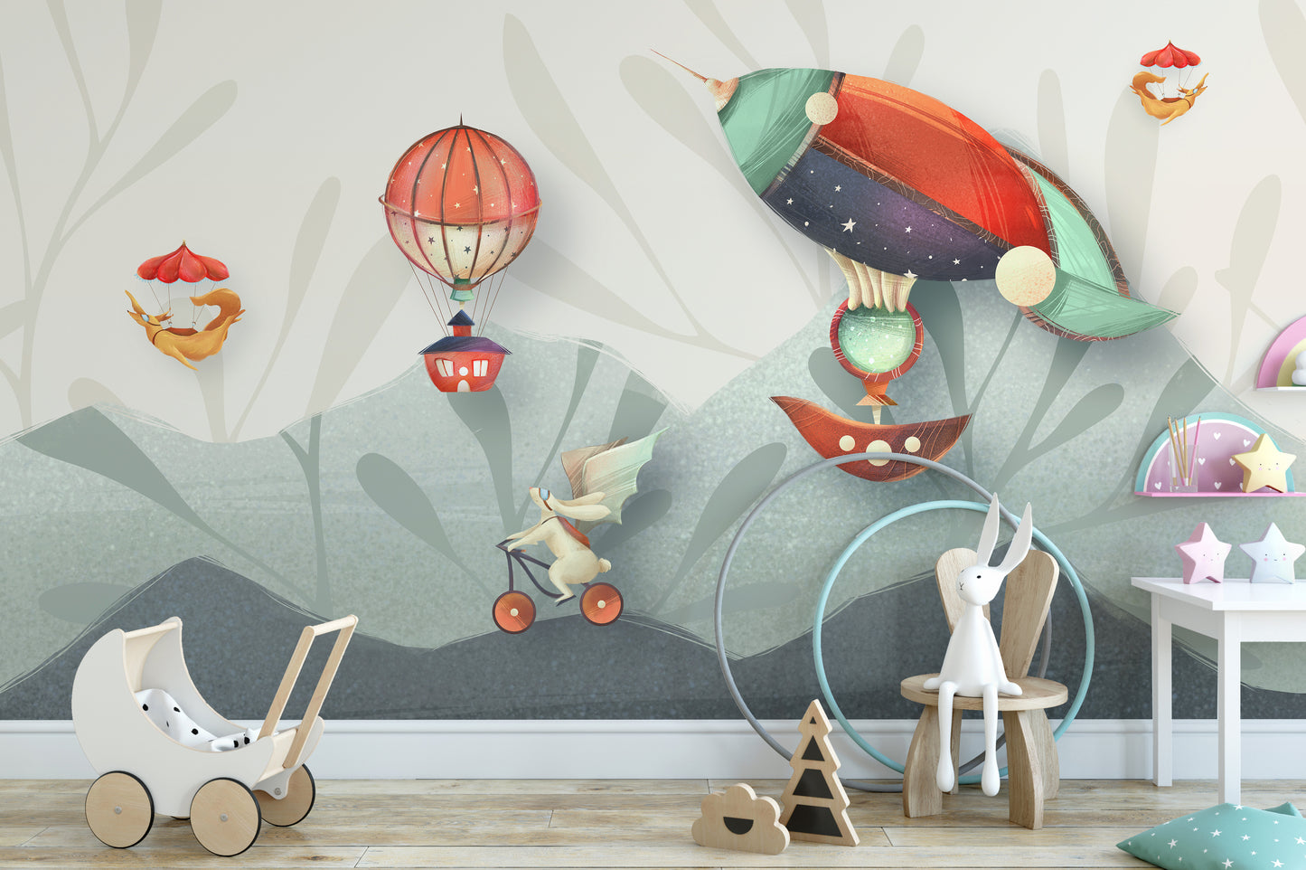 Watercolor Kids Room Illustration Wallpaper