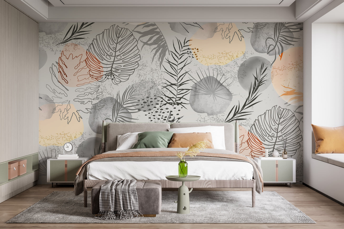 Palm tropical leaves wallpaper Mural