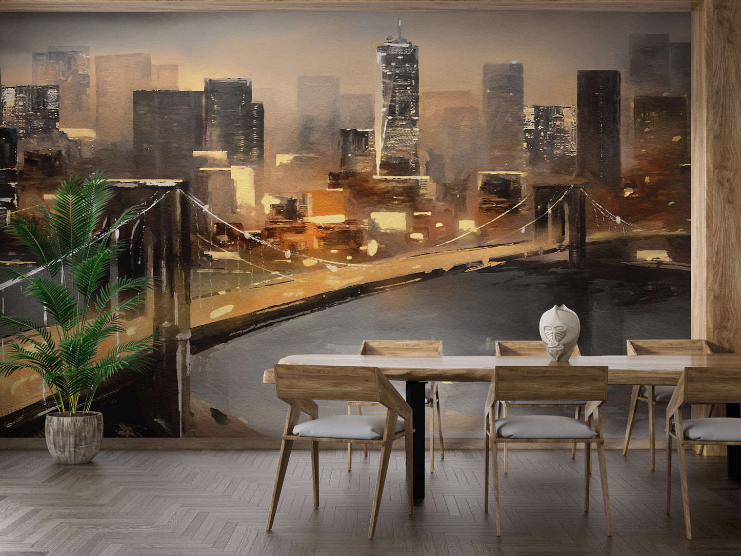 Oil Painted New York Wallpaper