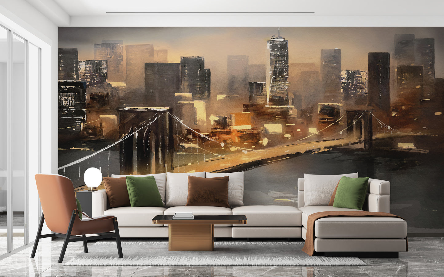 Oil Painted New York Wallpaper