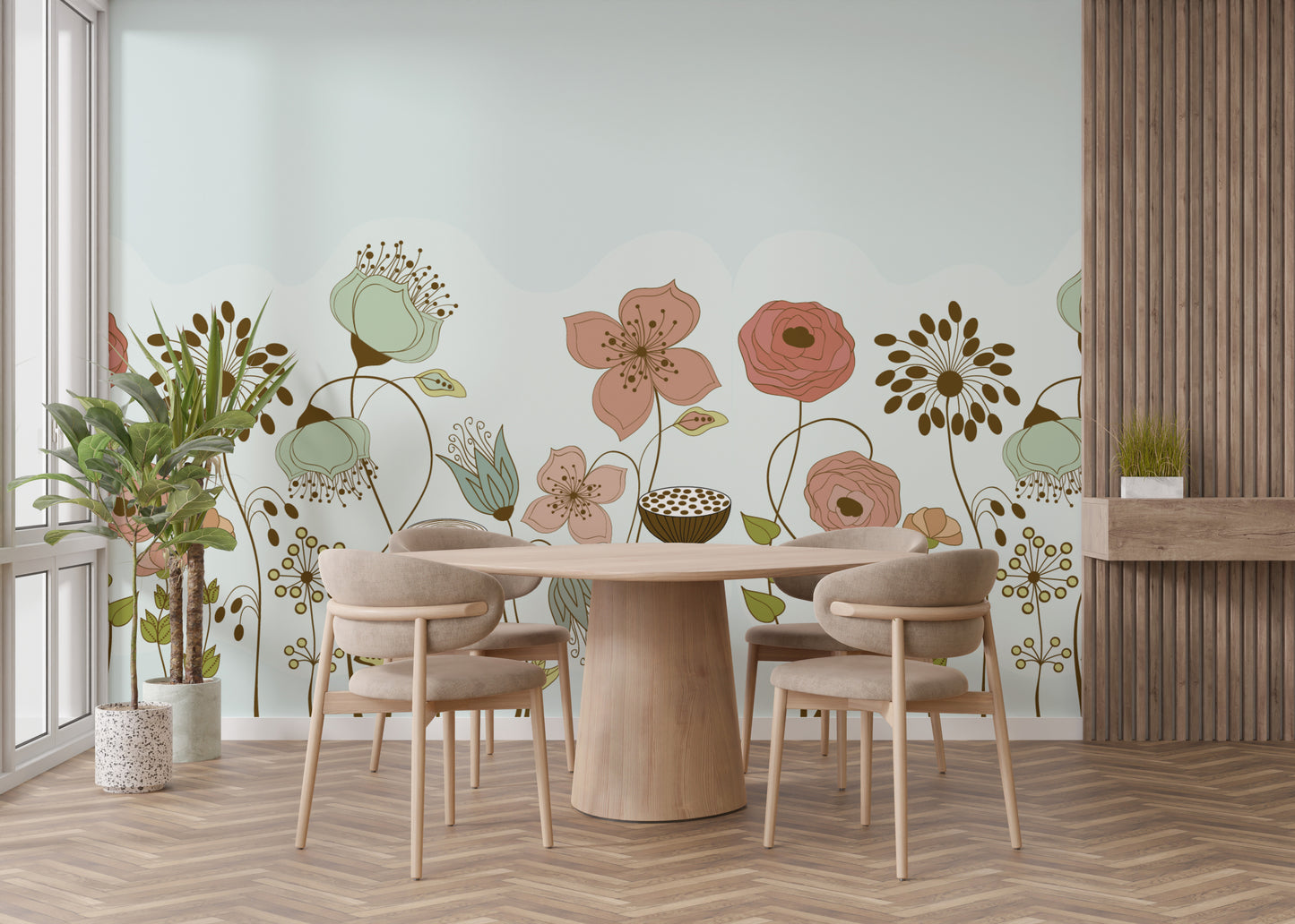 Abstract Flower Wallpaper Mural