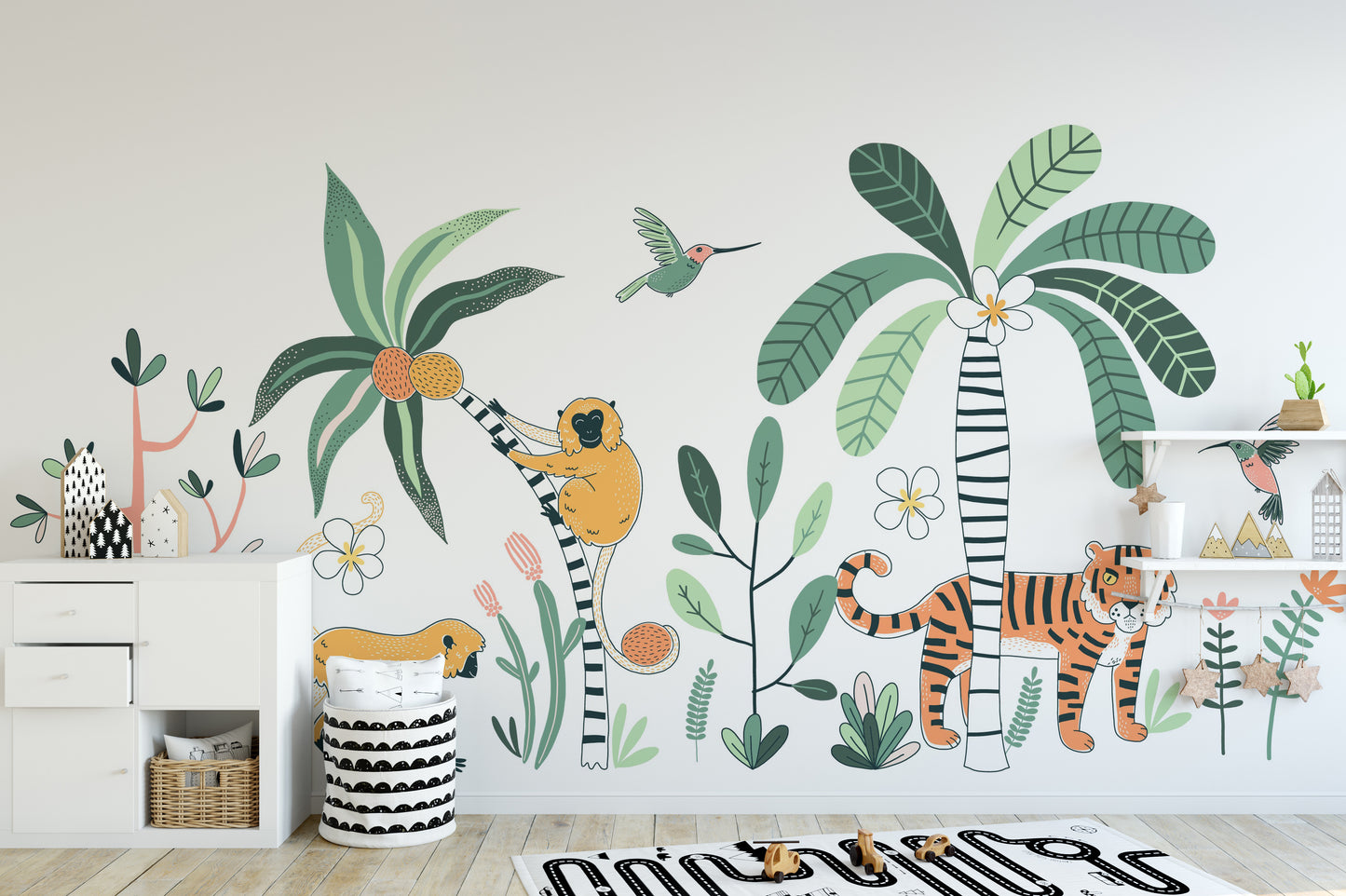 Rainforest Animal kids room Wallpaper