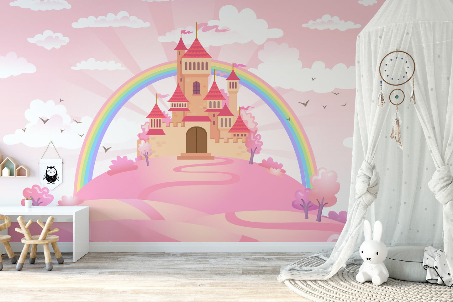 Pink Princess Castle wallpapers Mural