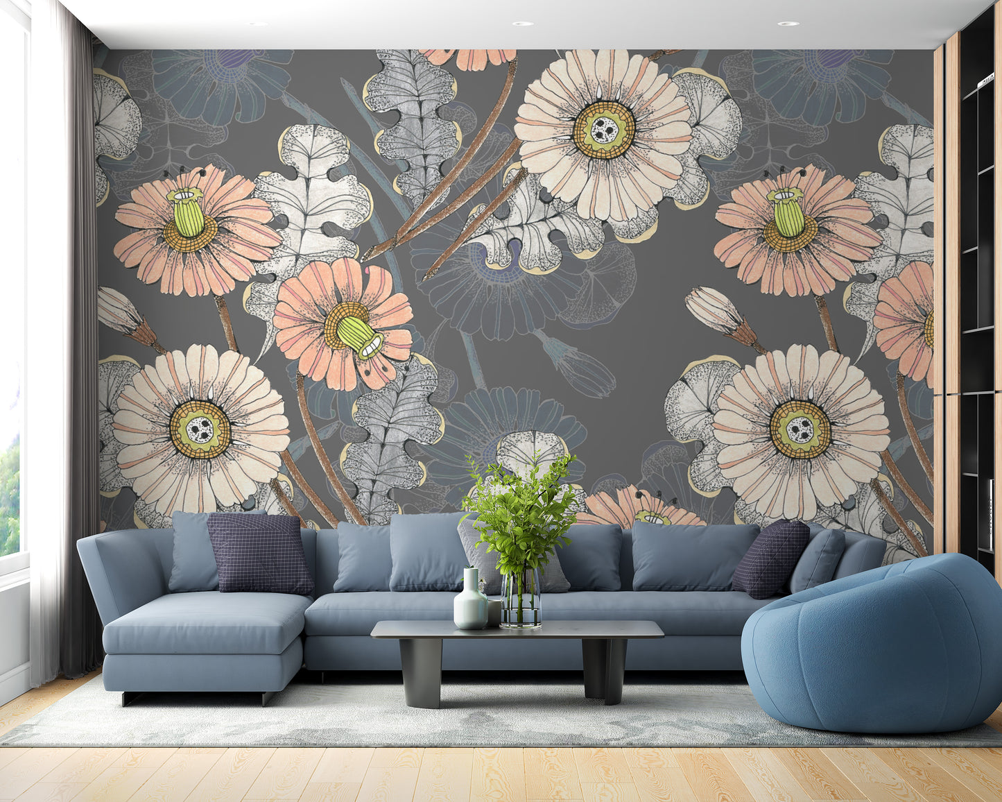 Sketch Flower Wallpapers Murals