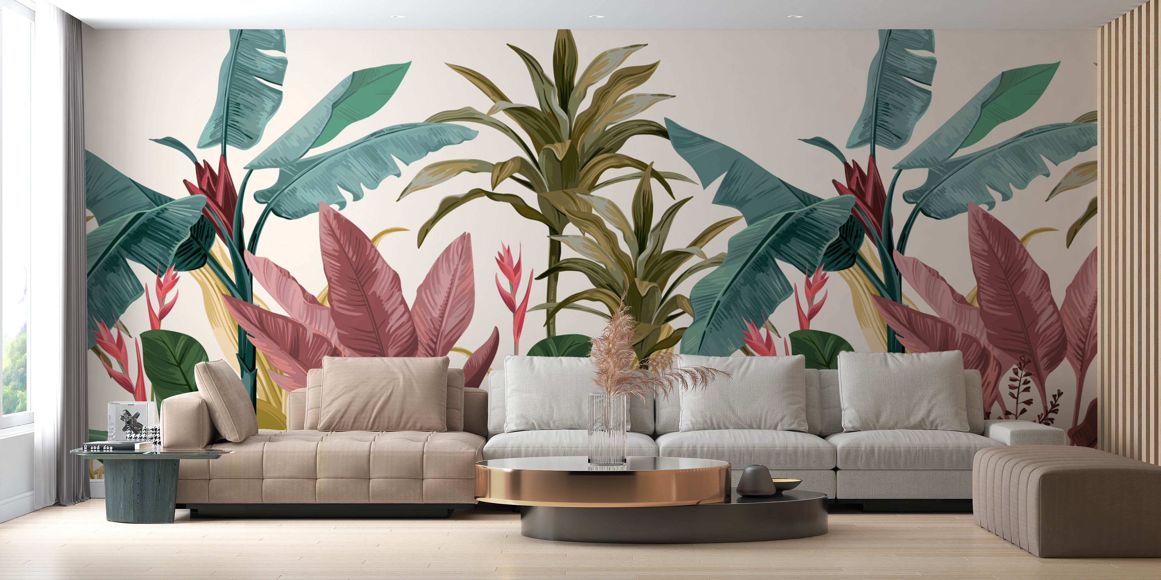 Beautiful Banana Leaves Wallpaper Mural - Giffywalls