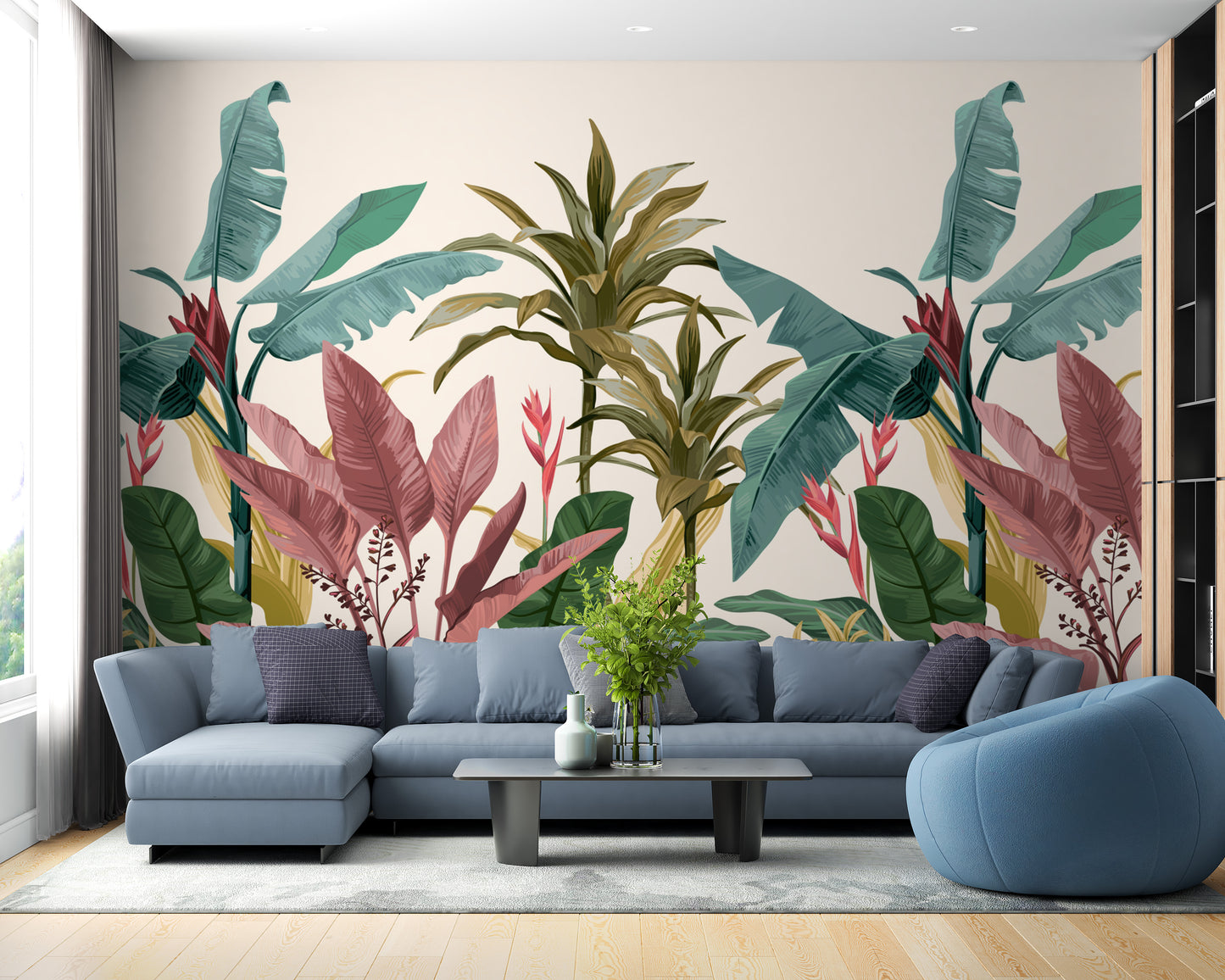 Beautiful Banana Leaves Wallpaper Mural - Giffywalls