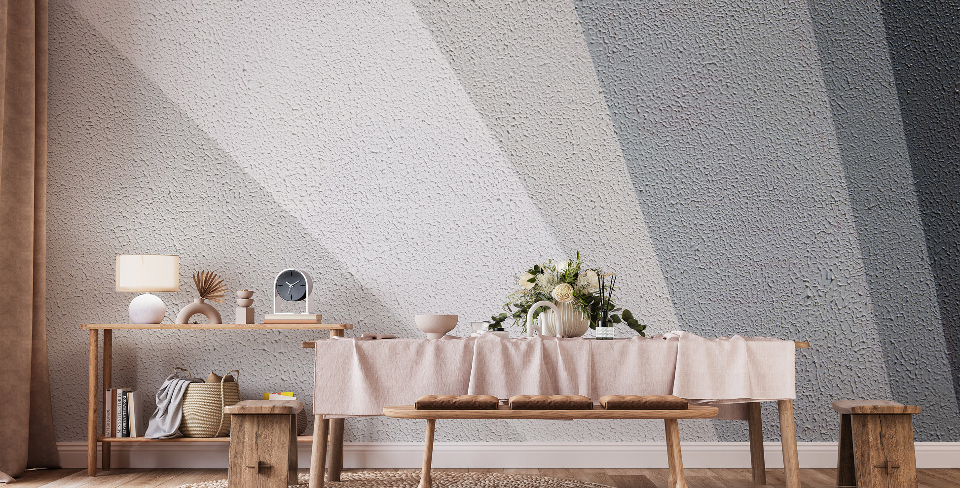 Contemporary gray wallpaper mural with concrete design