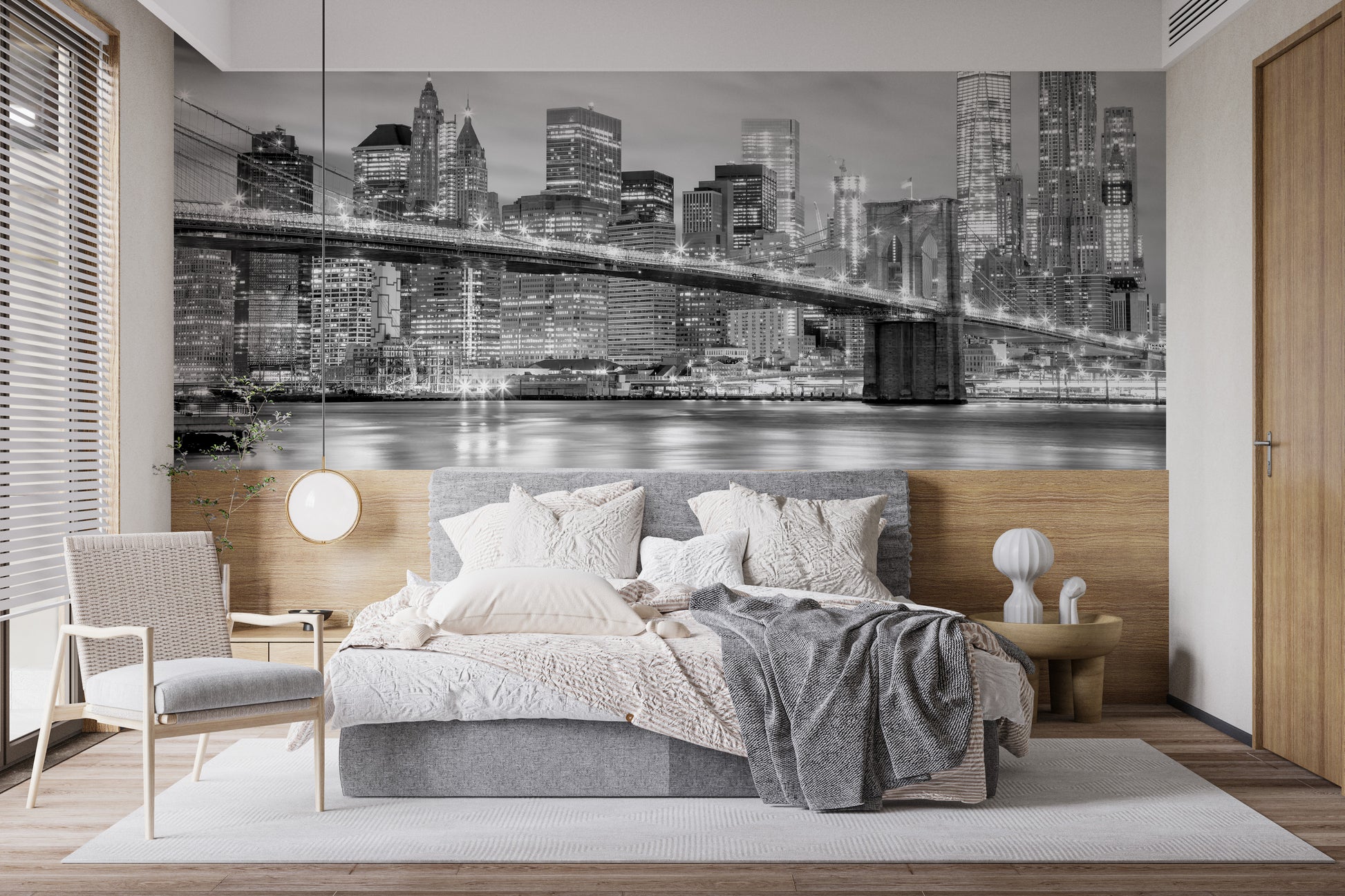 Iconic Brooklyn Bridge wallpaper for urban themes.