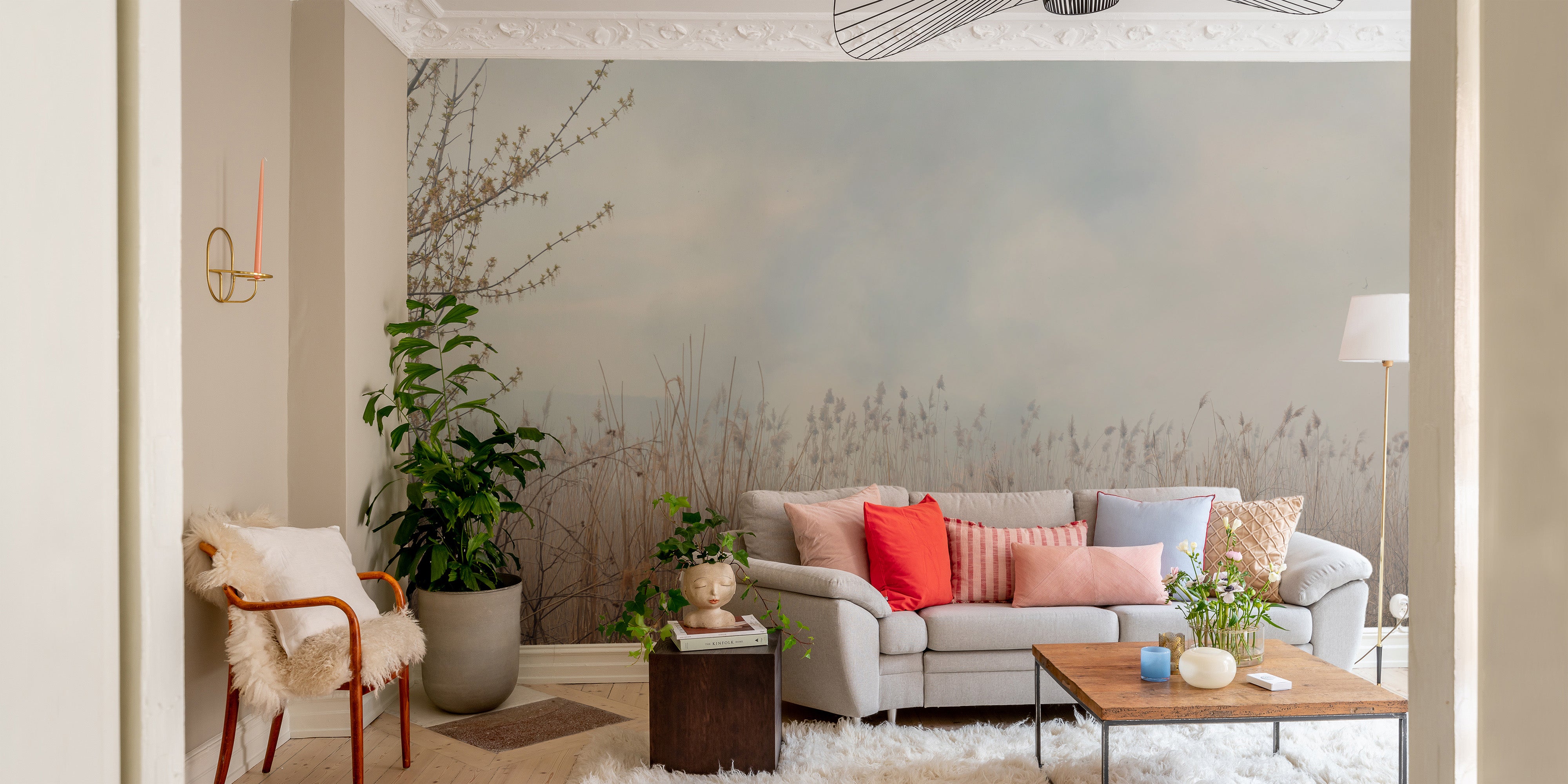 Organic charm in wallpaper murals