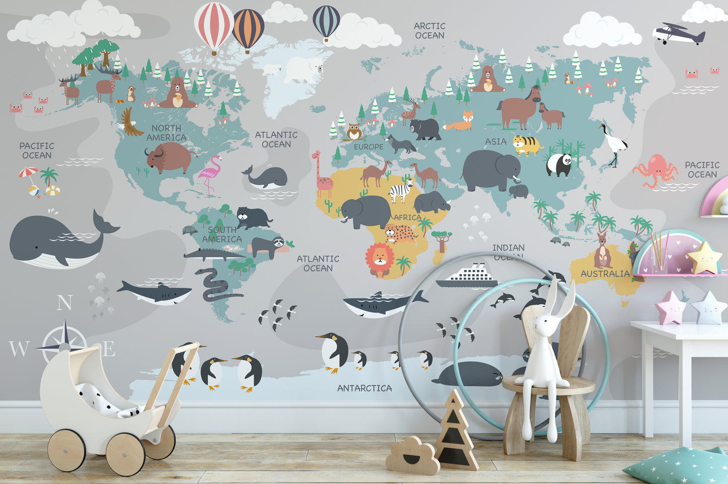 Children's World Map Wallpaper