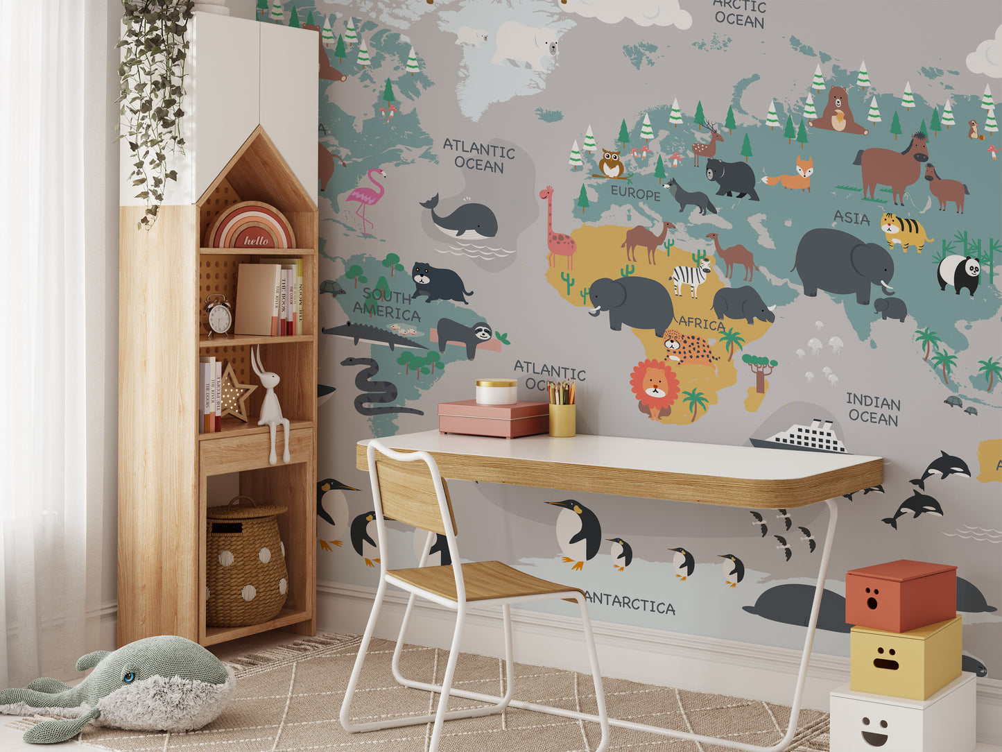 Engaging map wallpaper blending fun and knowledge