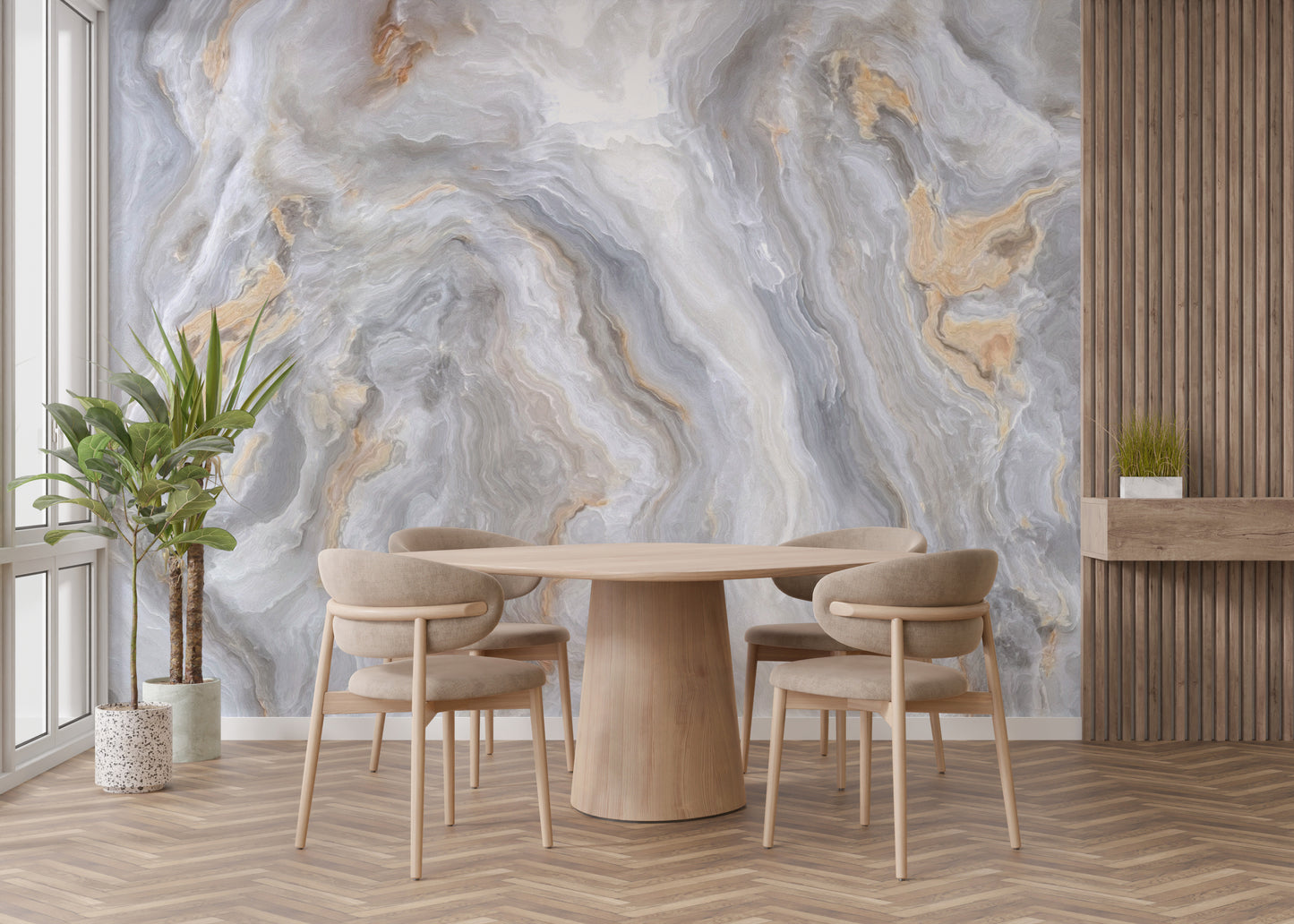 Grey Curly Marble Wallpaper Murals