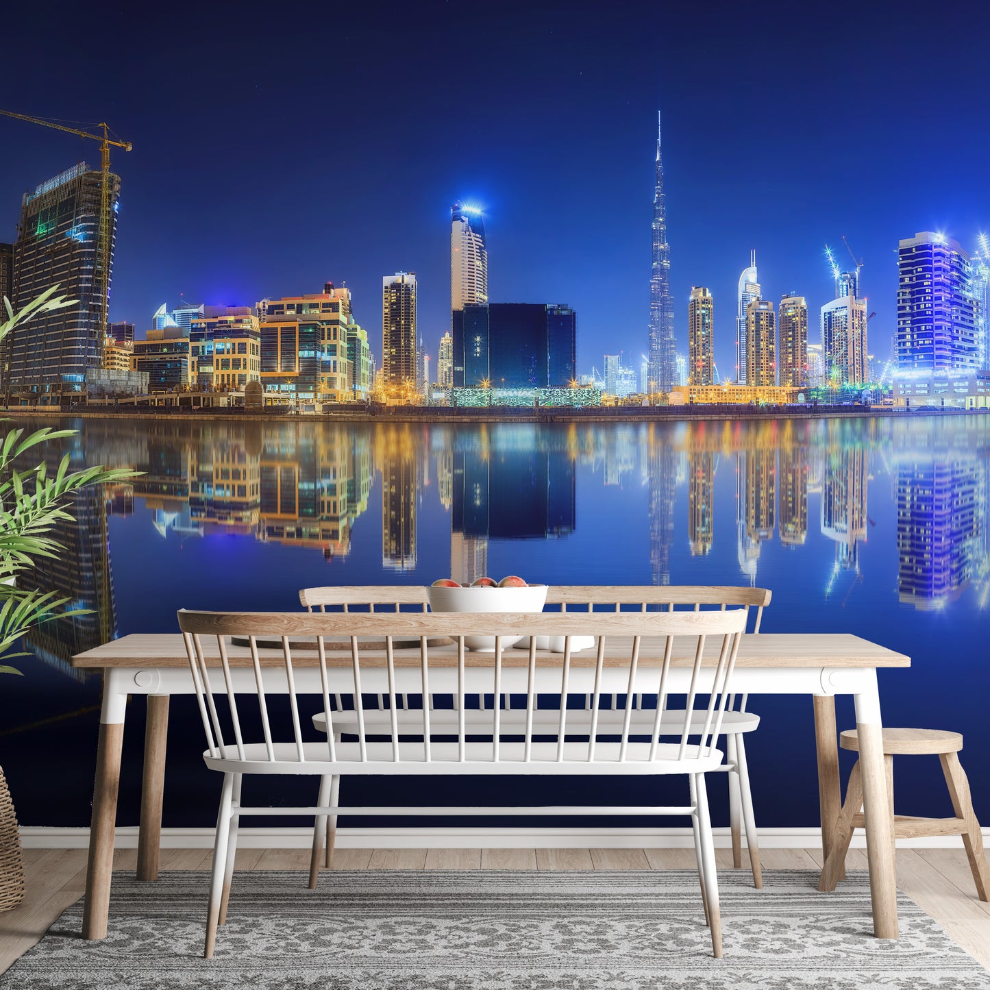 Panoramic Dubai in Night Wallpaper Murals - Giffywalls