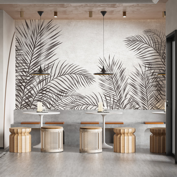 Elegant palm leaf wallpaper