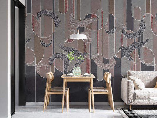 Art Deco concrete grunge wallpaper mural