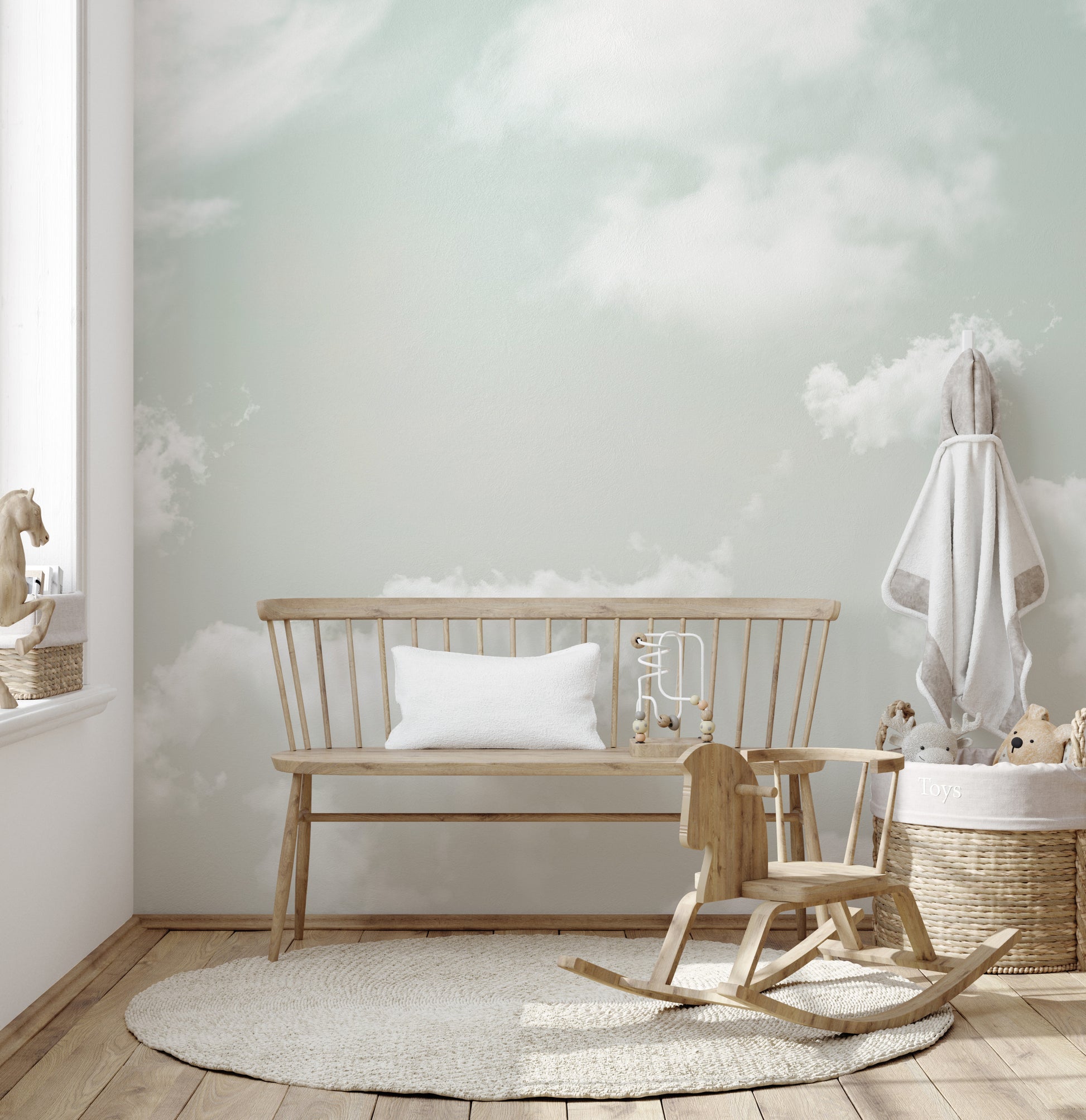 walls with serene cloud designs