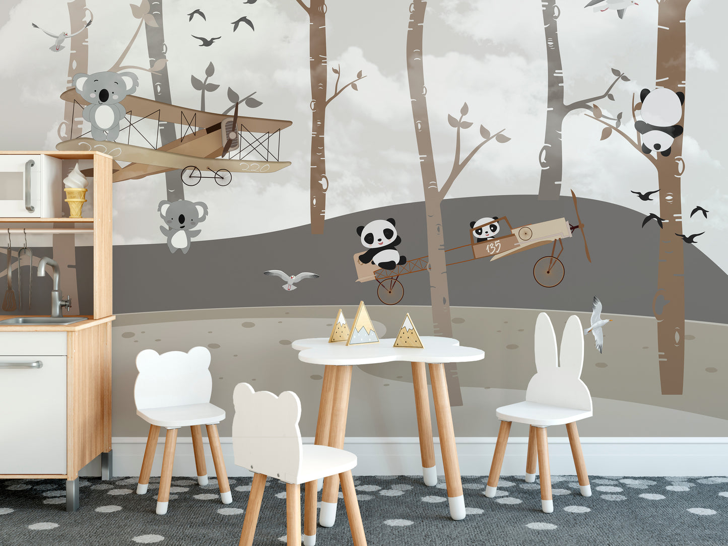 Cute koalas and pandas wallpaper Murals