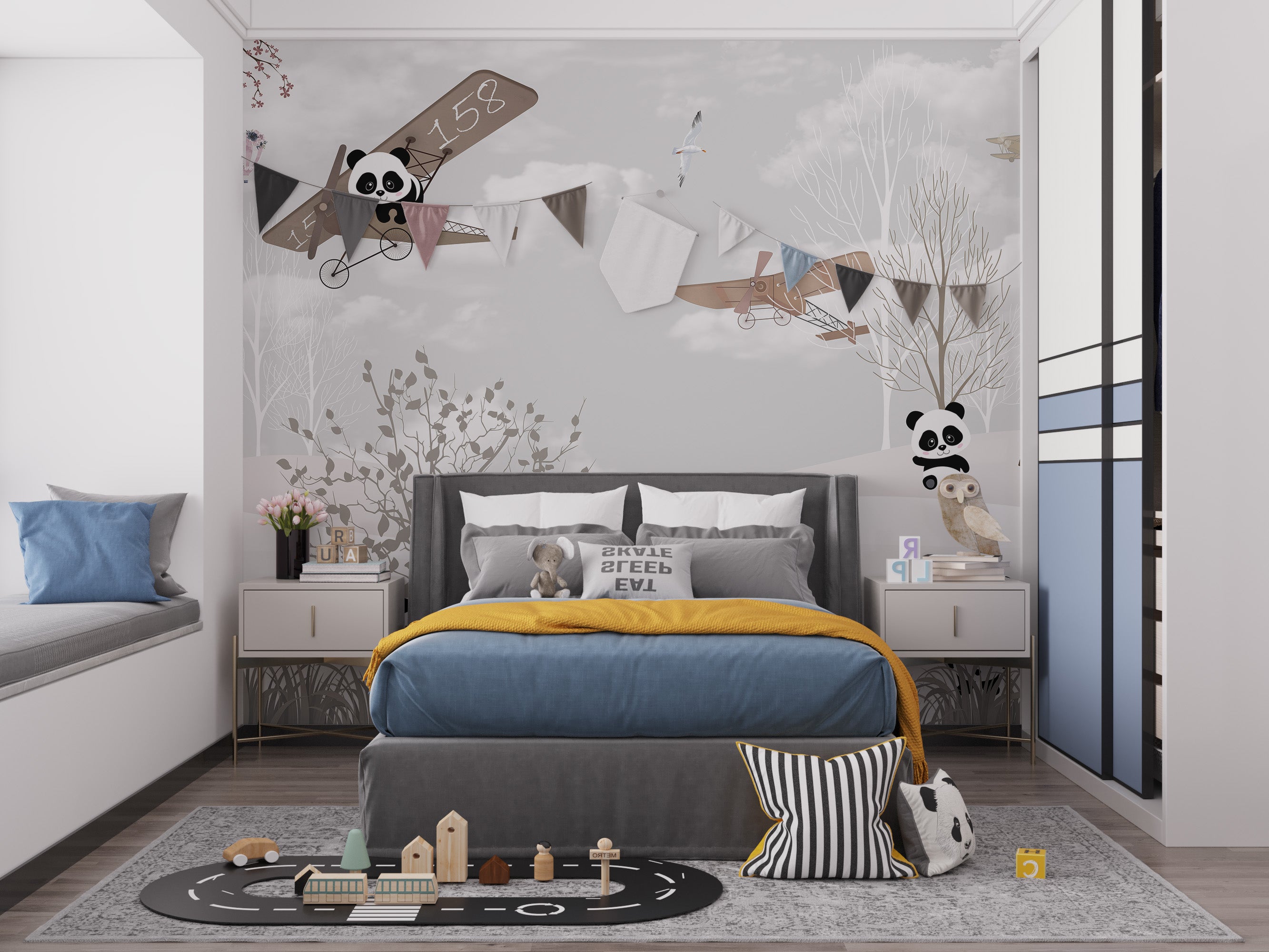 Playing pandas wallpaper murals - Giffywalls