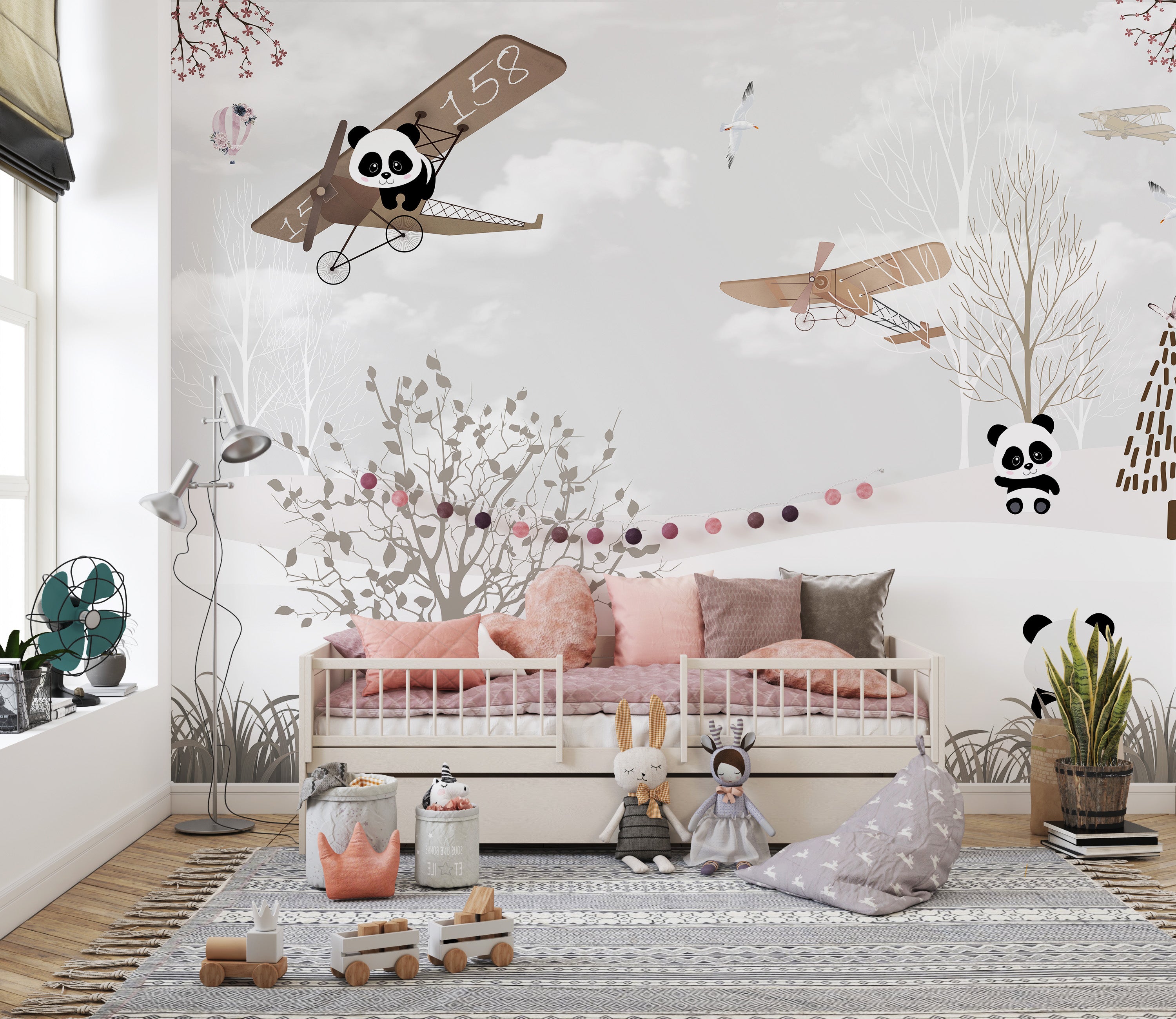 Playing pandas wallpaper murals - Giffywalls