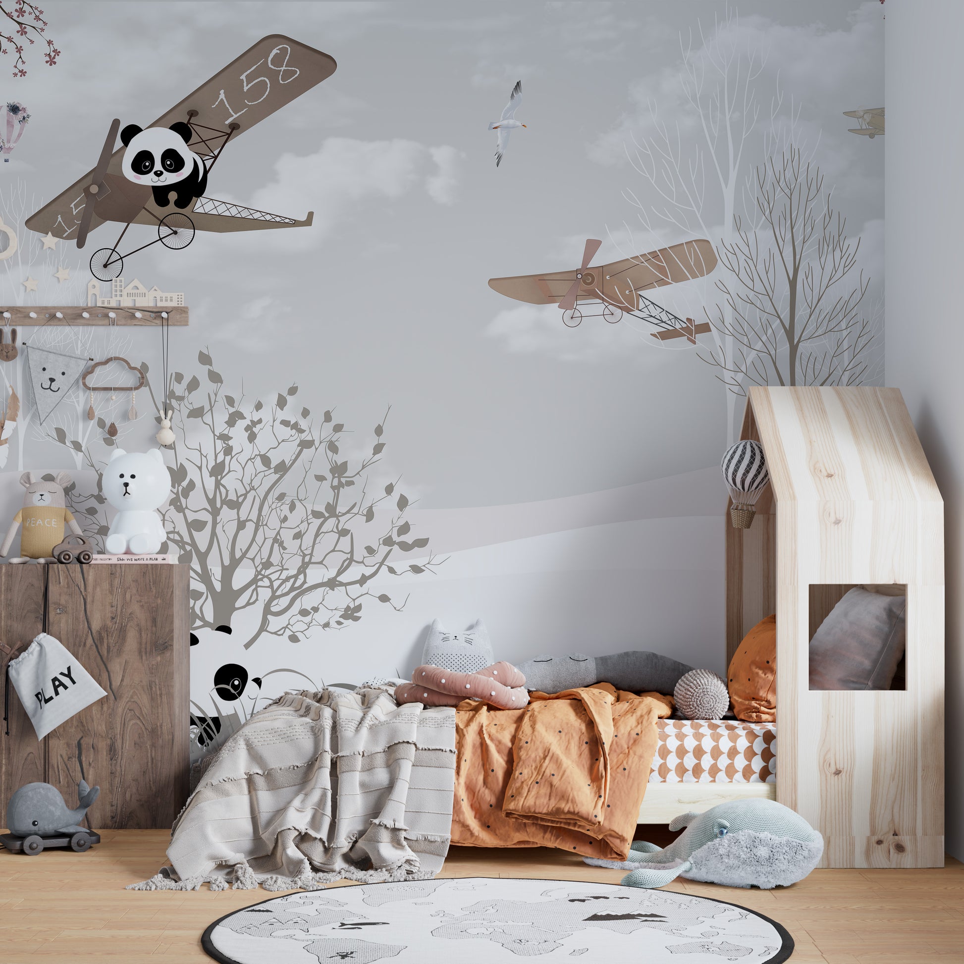 Adorable panda wallpaper for kids