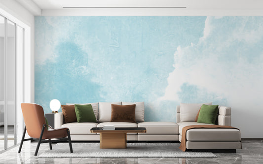 Dreamy watercolor sky mural wallpaper