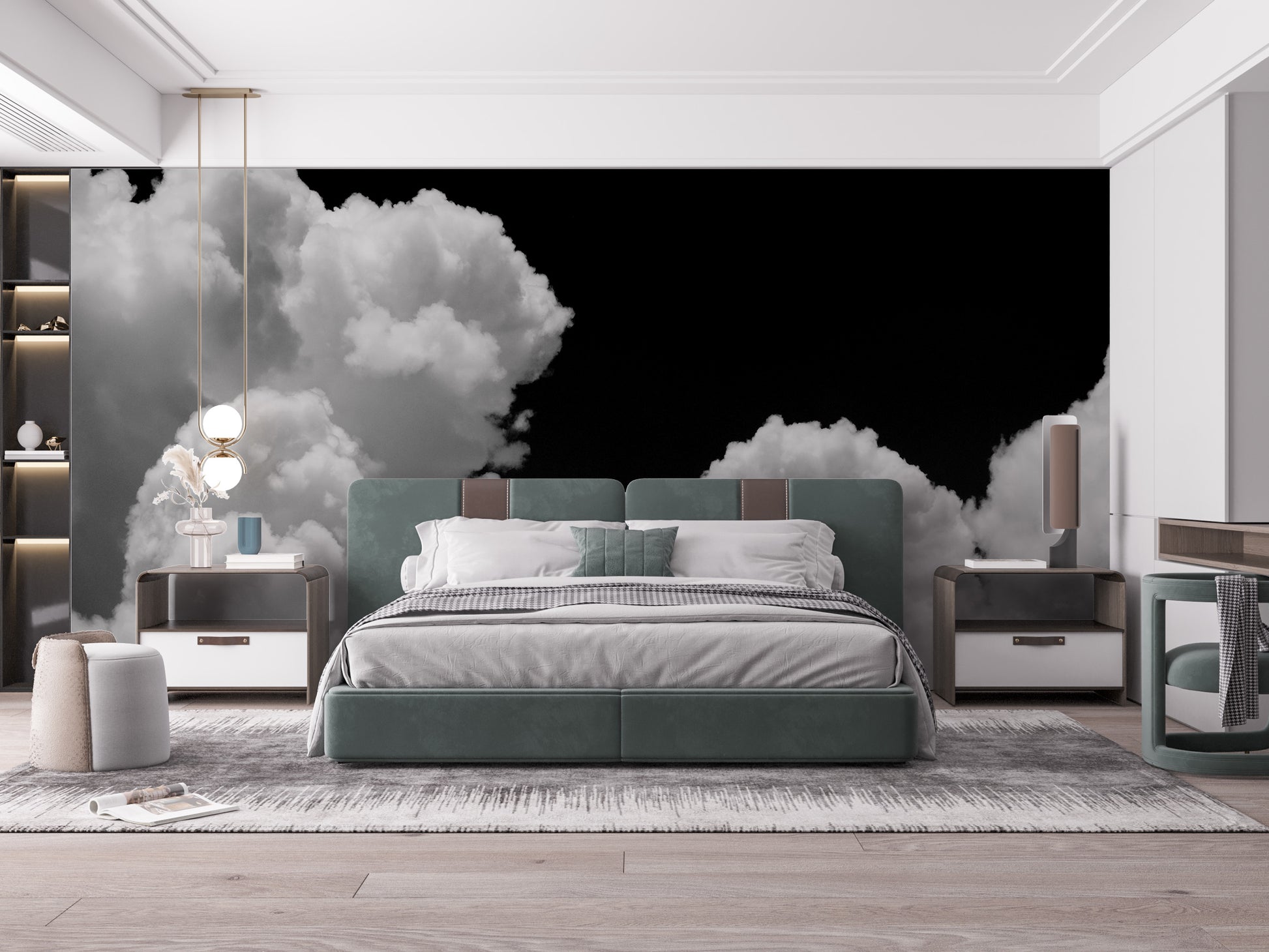 black and white clouds wallpaper