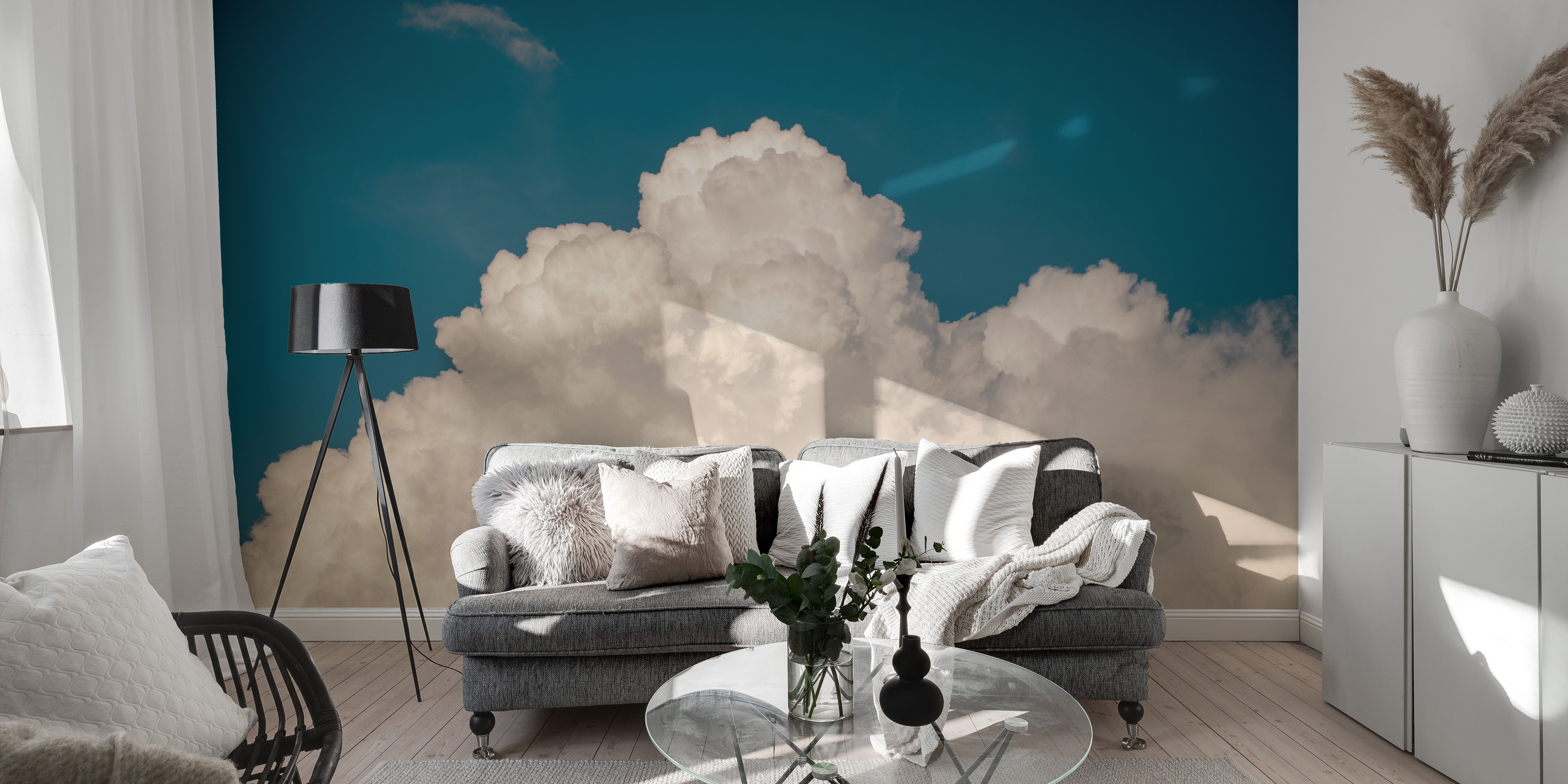 cloud mural for peaceful spaces