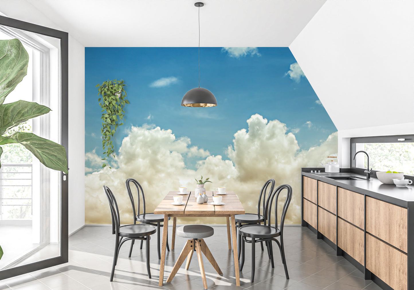 light blue sky Wallpaper murals