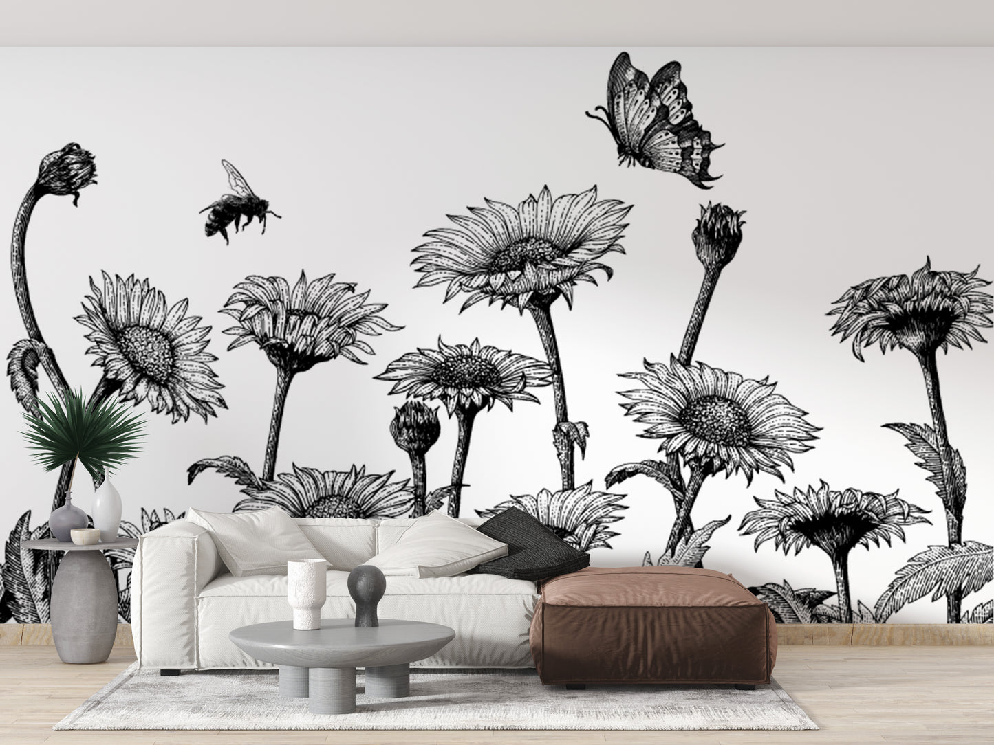 Daisy Flower Wallpaper Mural