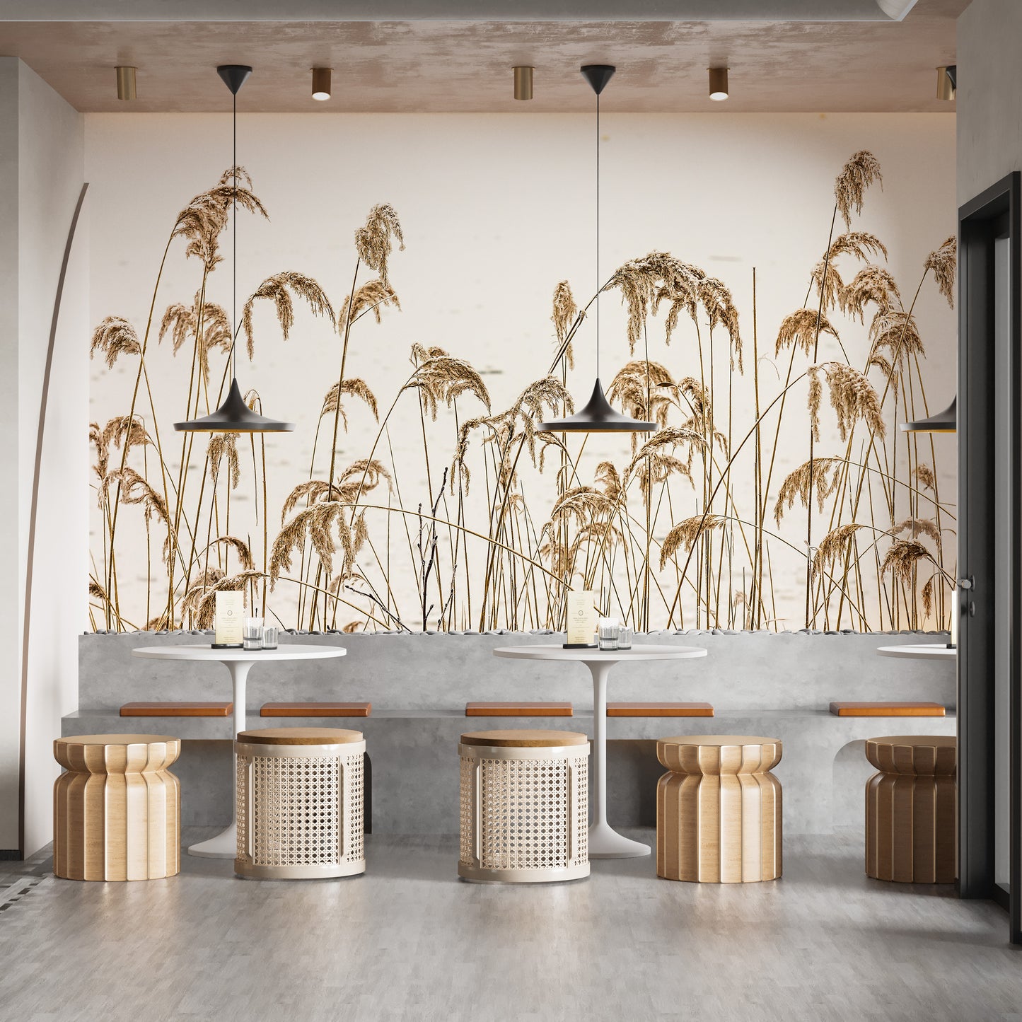 Reeds in Winter Wallpaper Murals