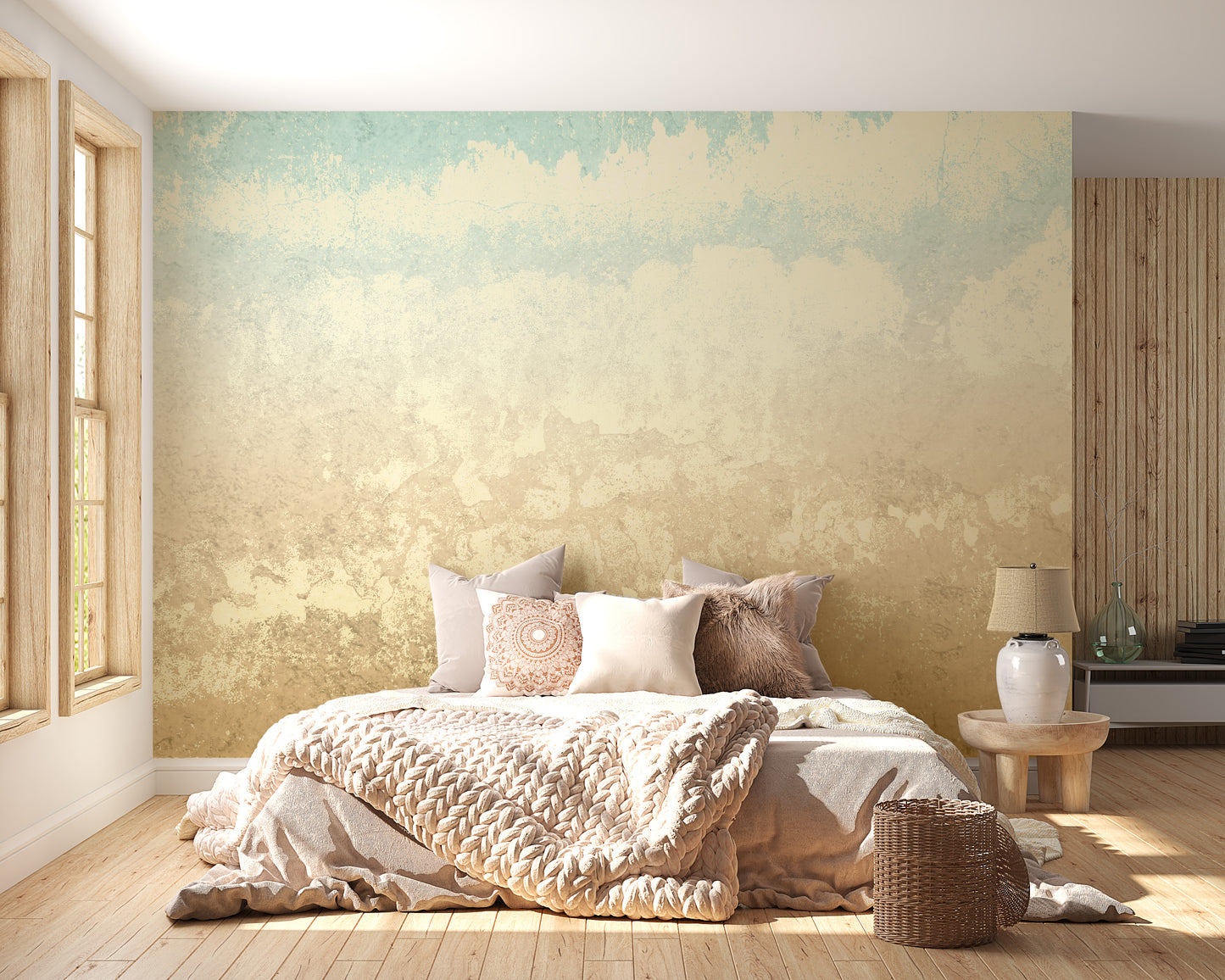 Retro Earth Colour Clouds Concrete Wallpaper Murals