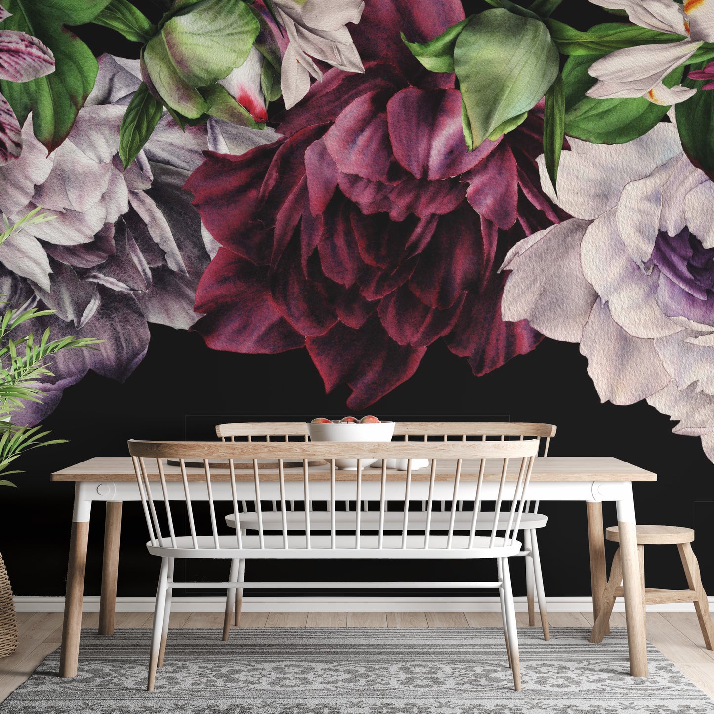 Dark Peonies flowers Wallpaper Murals