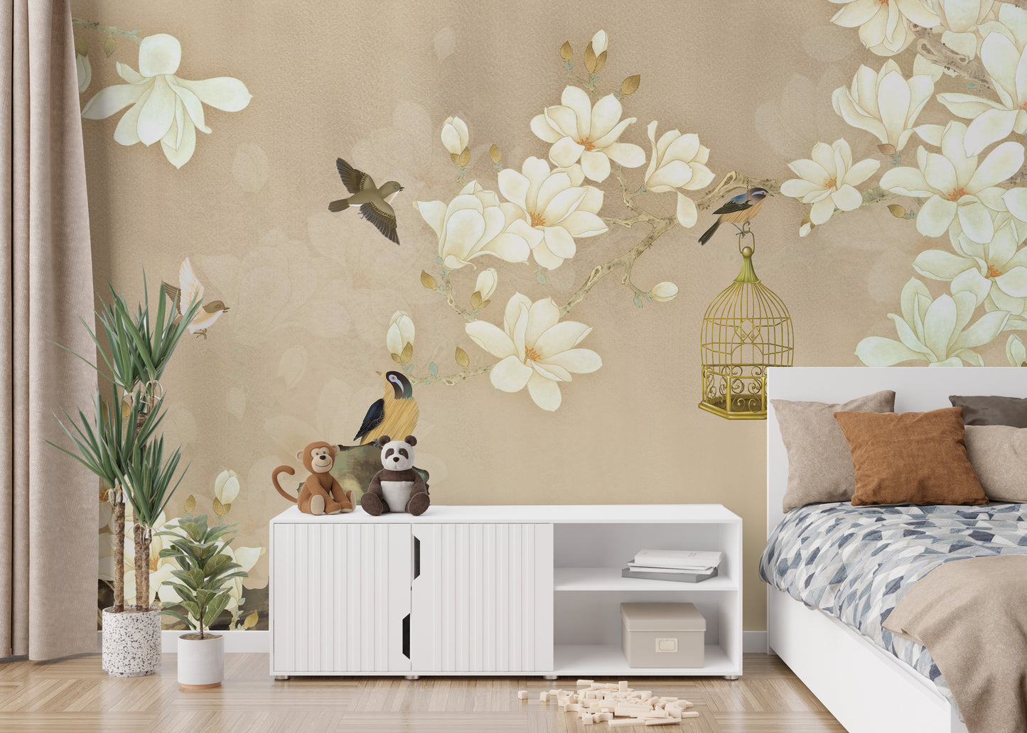 White Magnolia Flowers Wallpaper Murals