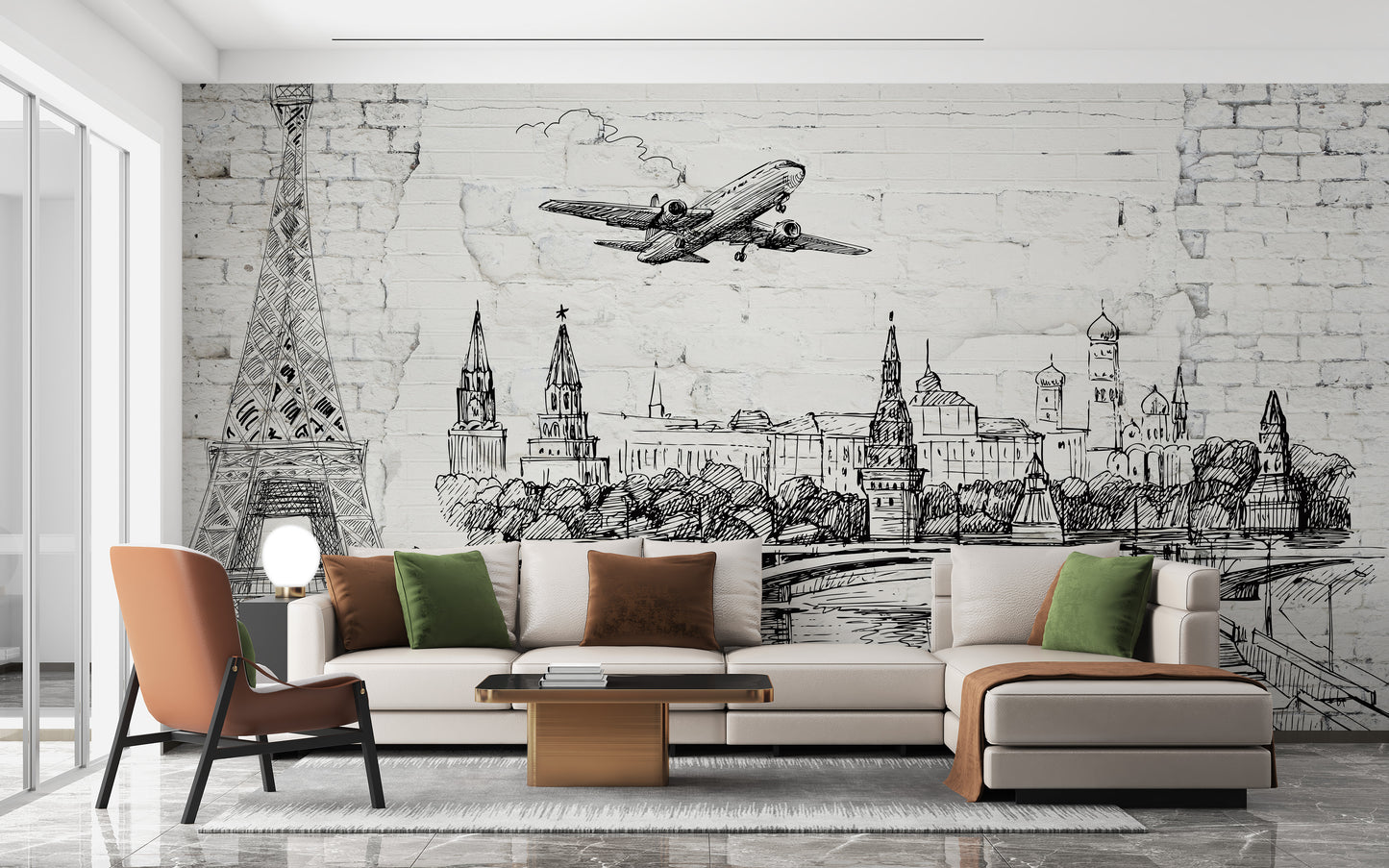 Old Brick World Landmarks Wallpaper Murals