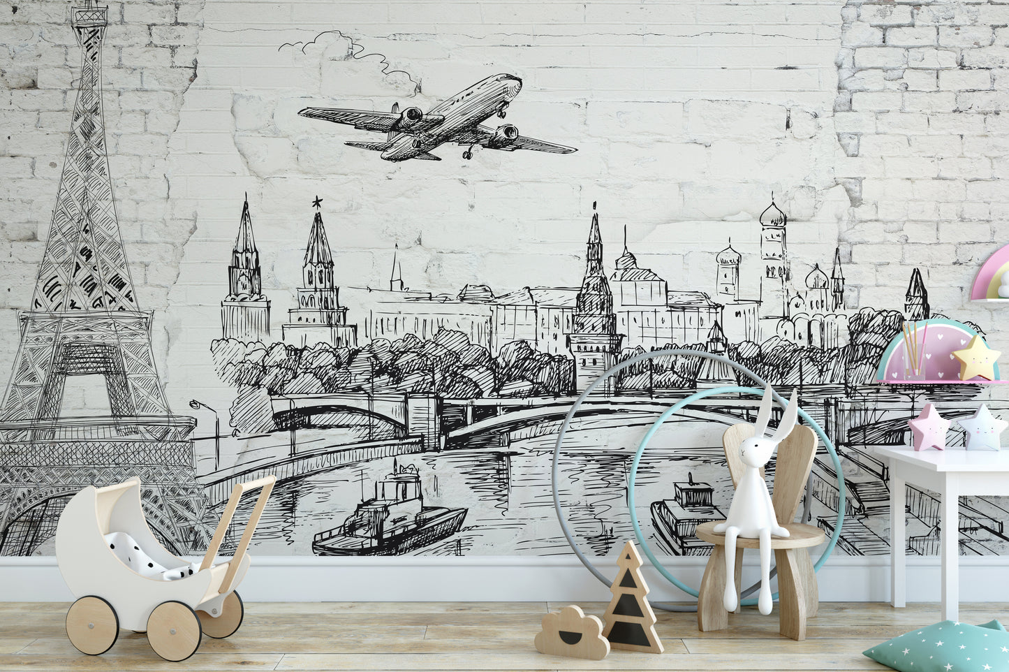 Old Brick World Landmarks Wallpaper Murals