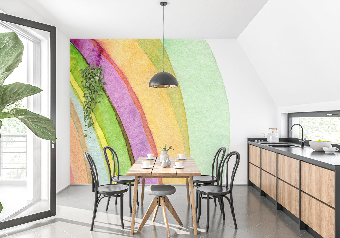 Watercolor Painted Strokes Wallpaper Murals