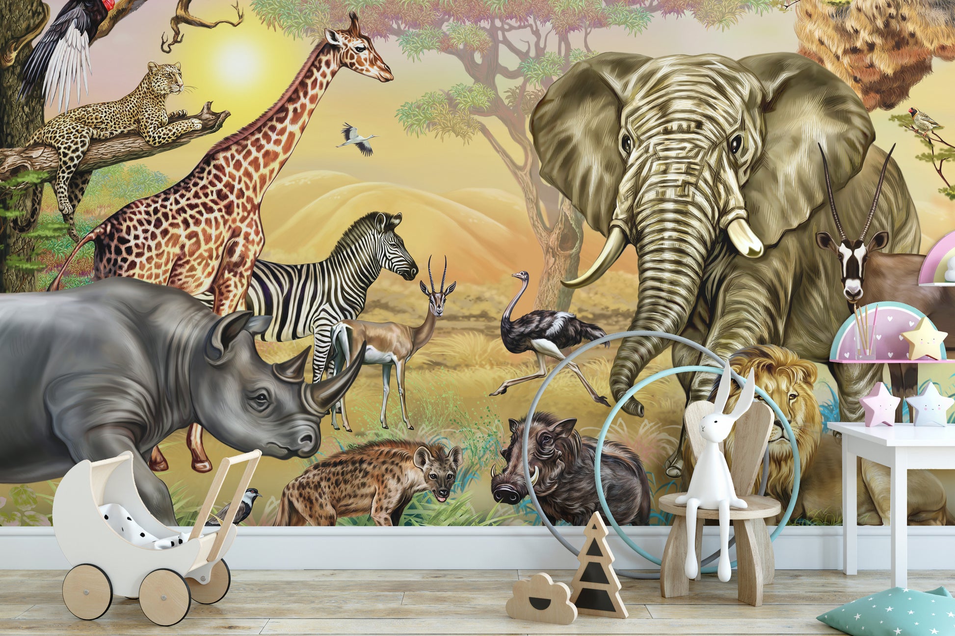 african savannah animals Stick on wallpaper