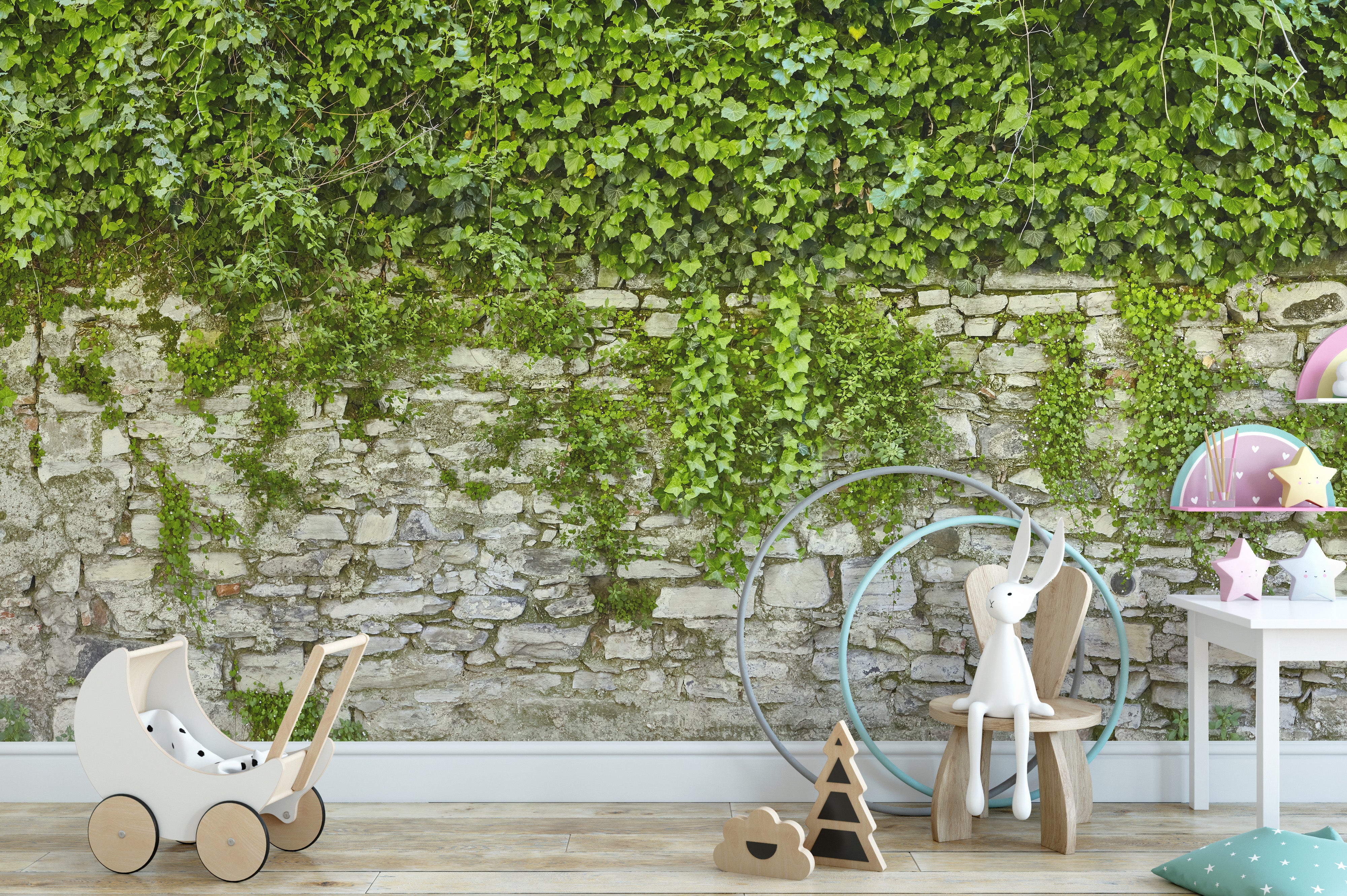 hanging green grass removable peel and stick wallpaper