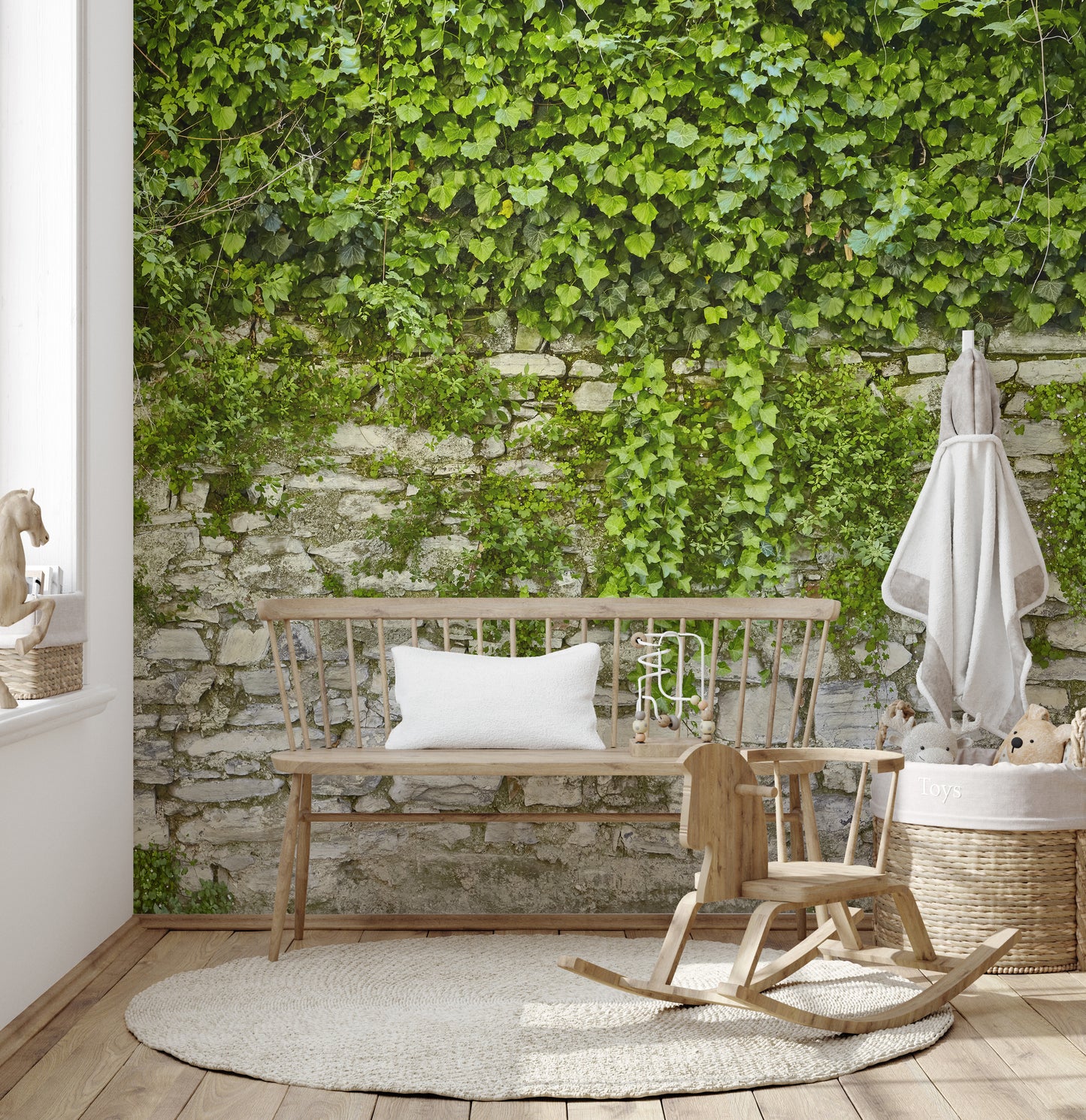 Hanging Green Grass Wall Wallpaper Murals