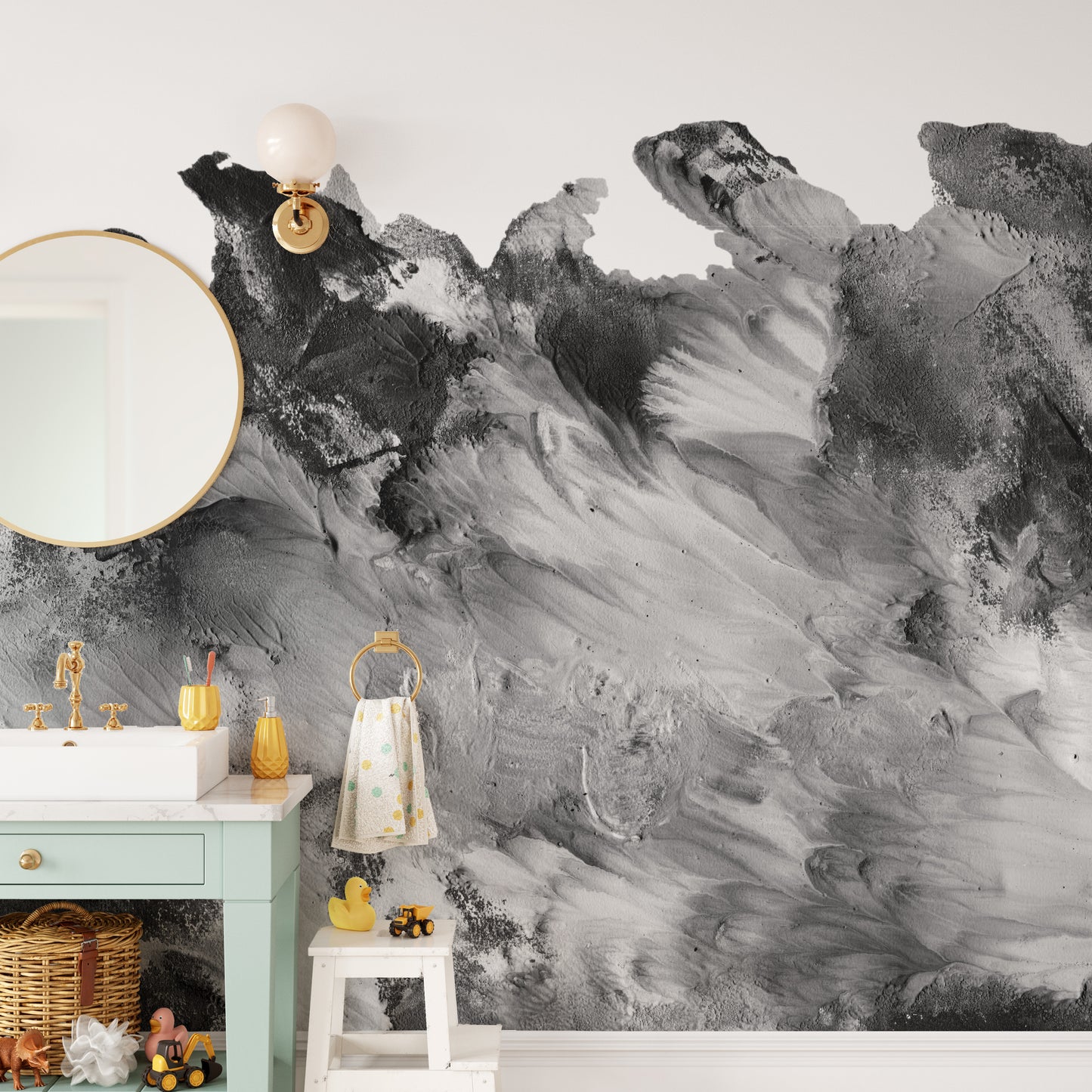 Black and White Rustic Design Wallpaper Mural