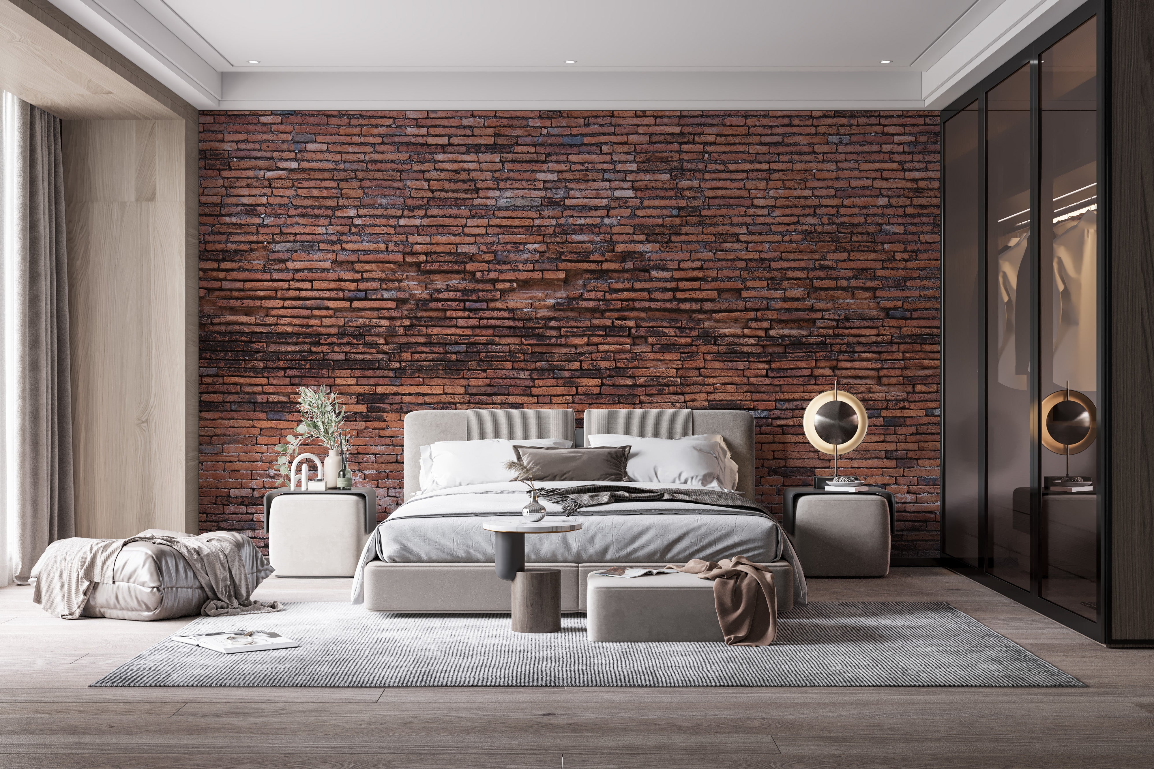 old rustic brick wallpaper mural