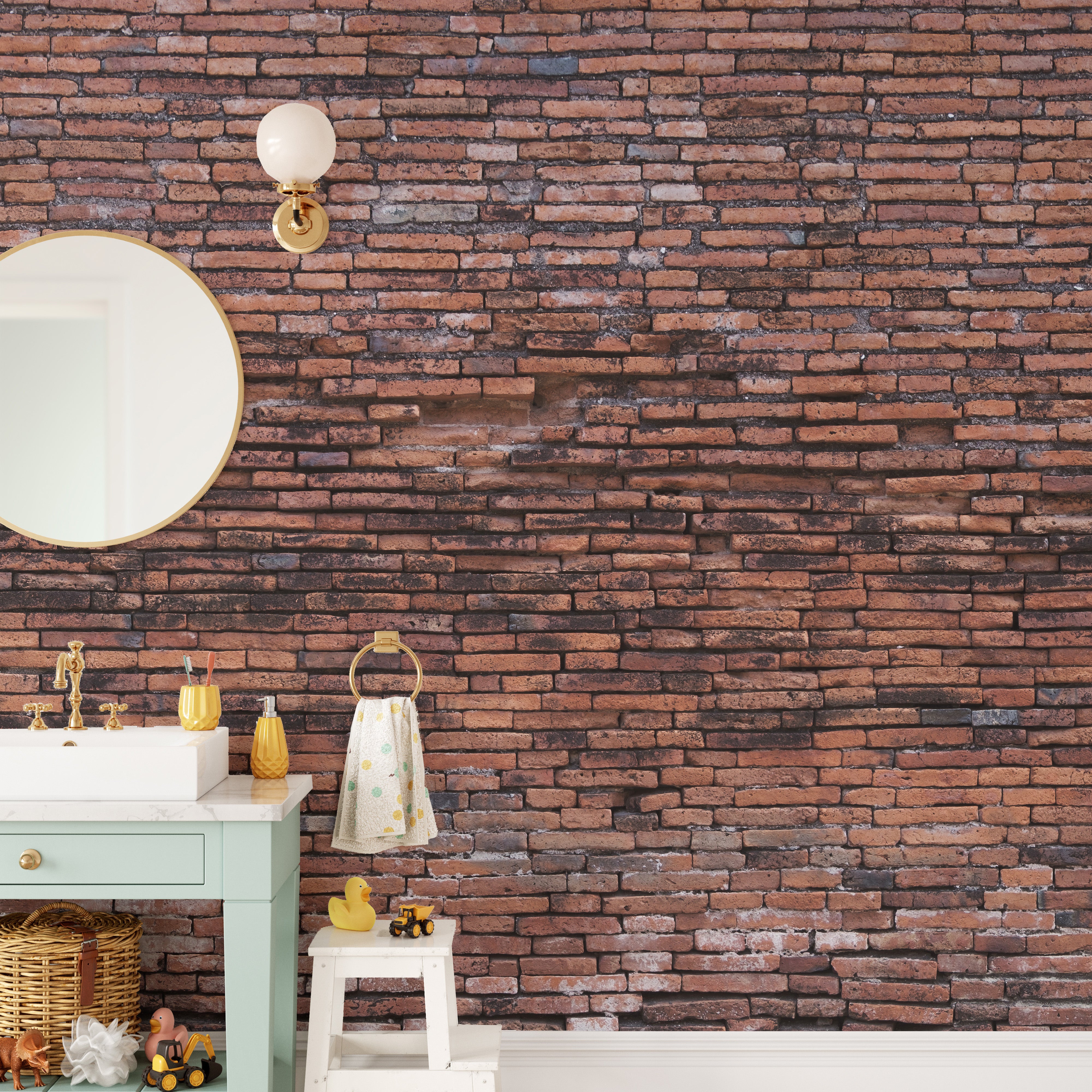 old rustic brick removable peel and stick wallpaper