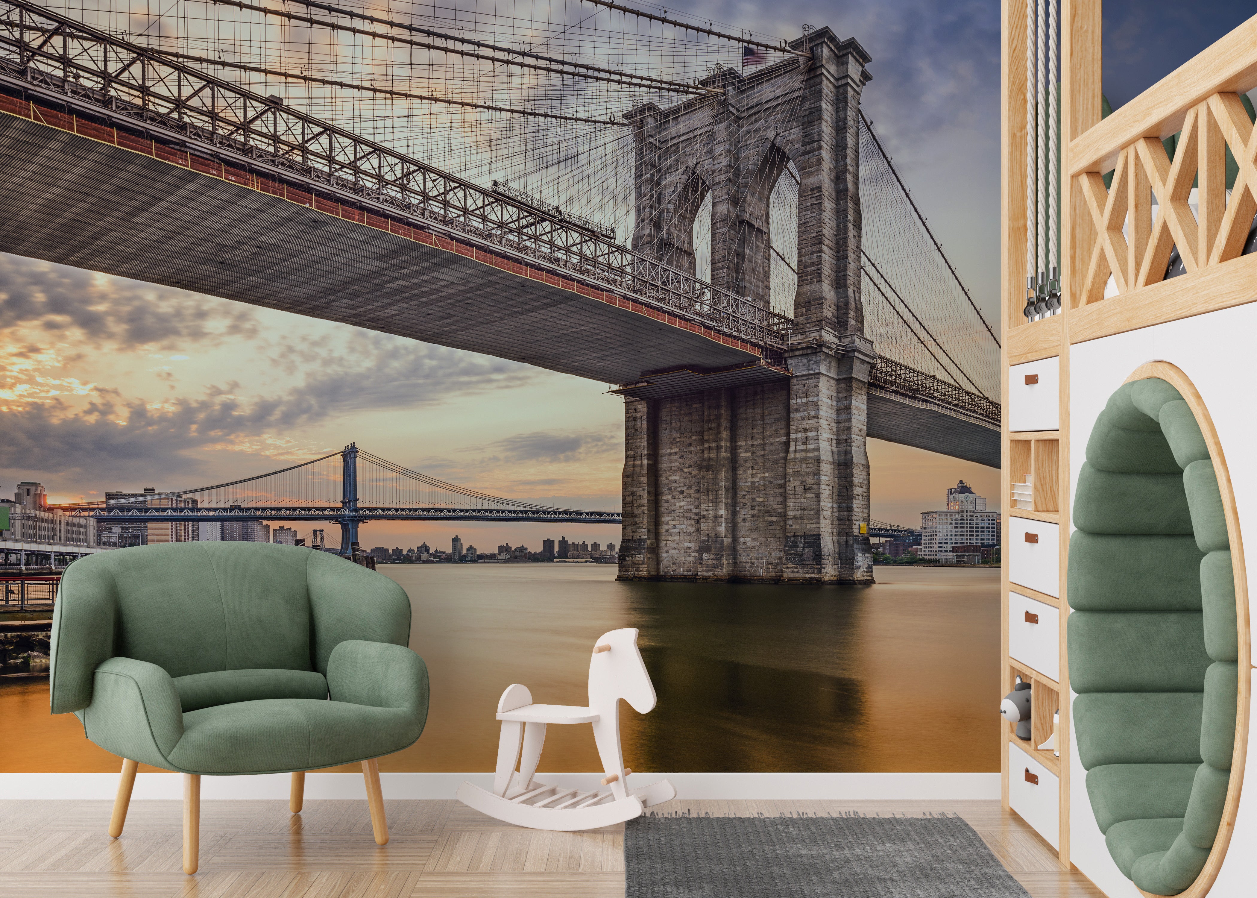 brooklyn bridge mural wallpaper