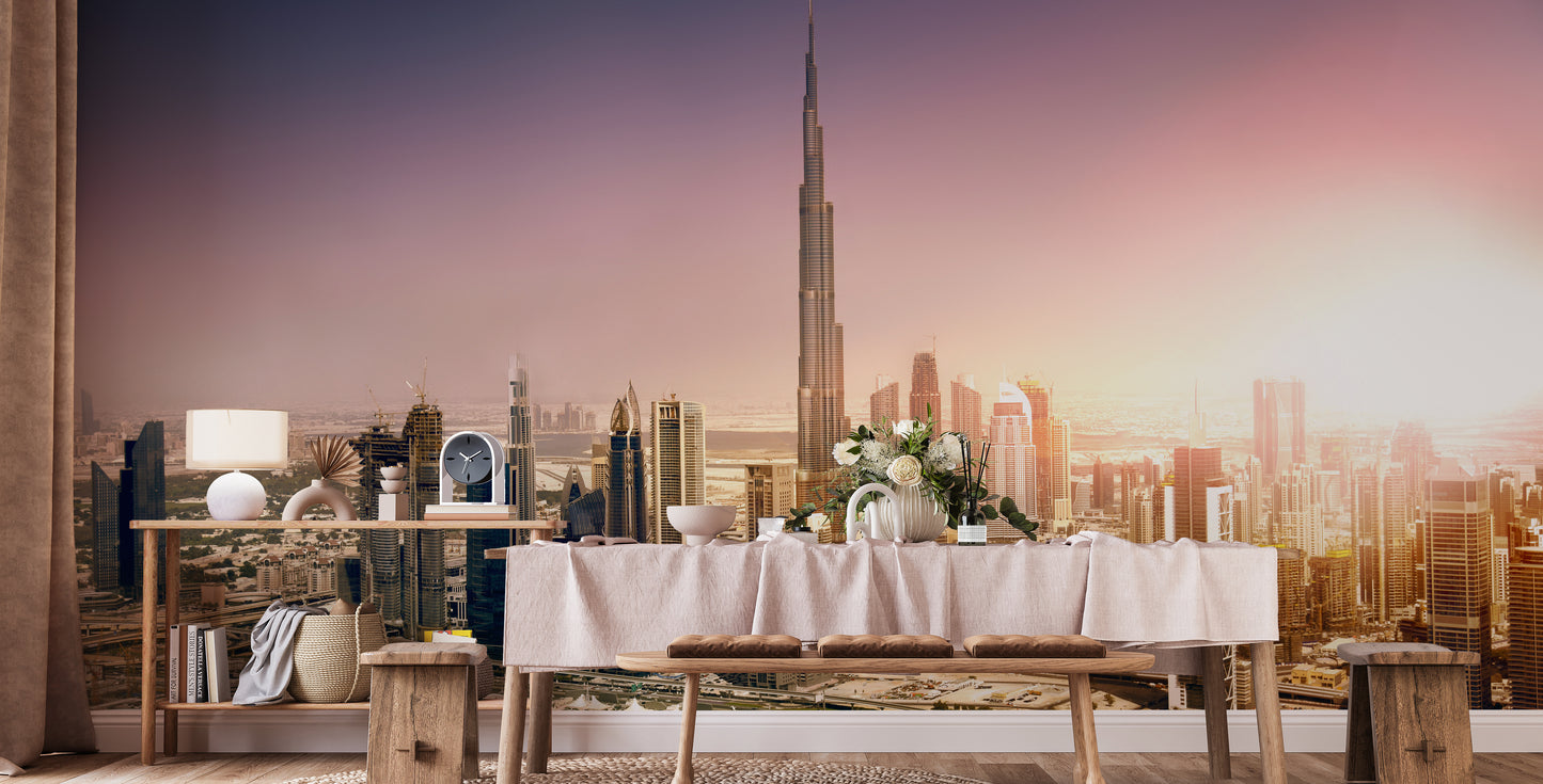 Dubai Downtown at Sunset Wallpaper Murals